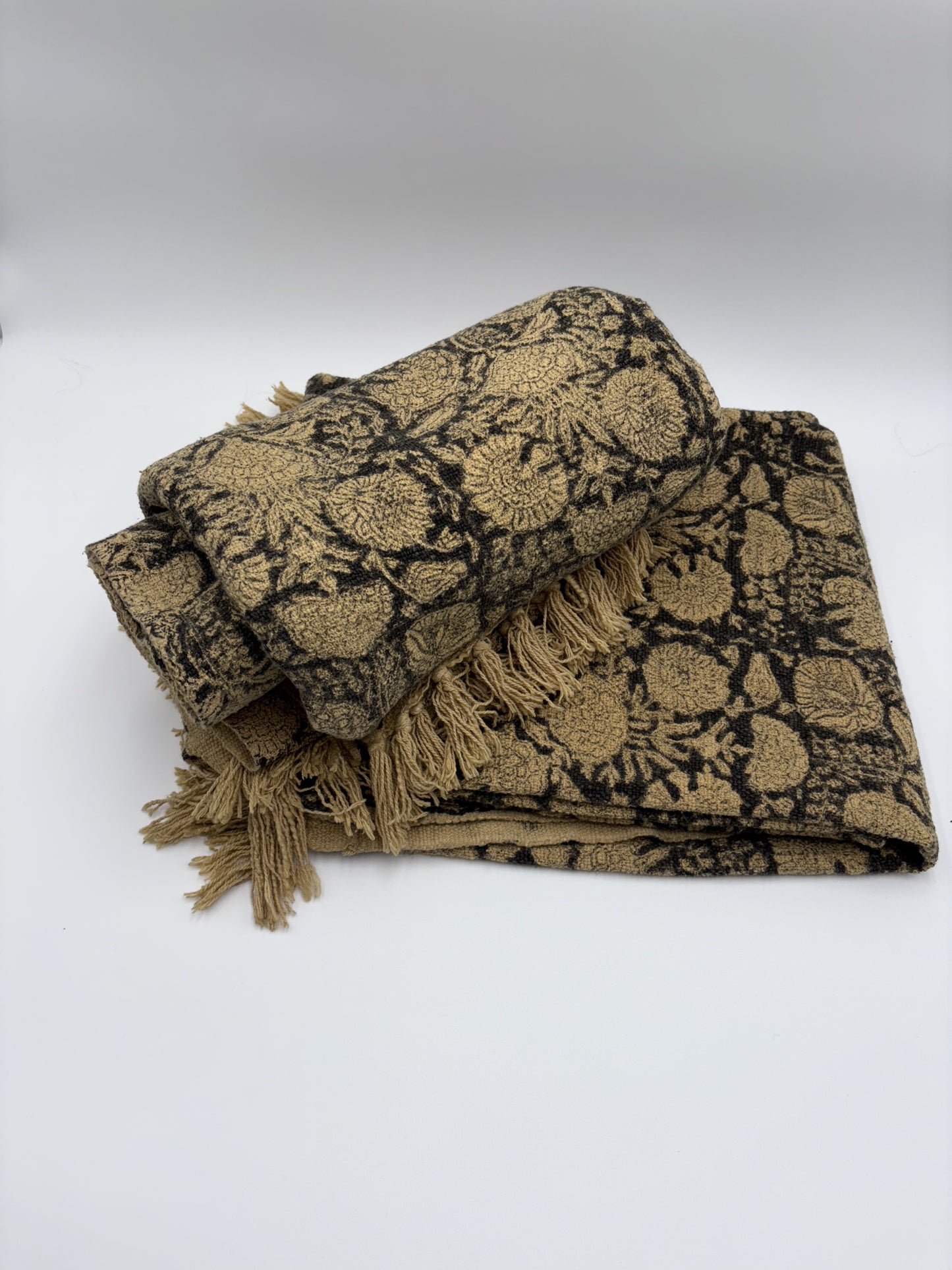 Autumn - hand block printed throw
