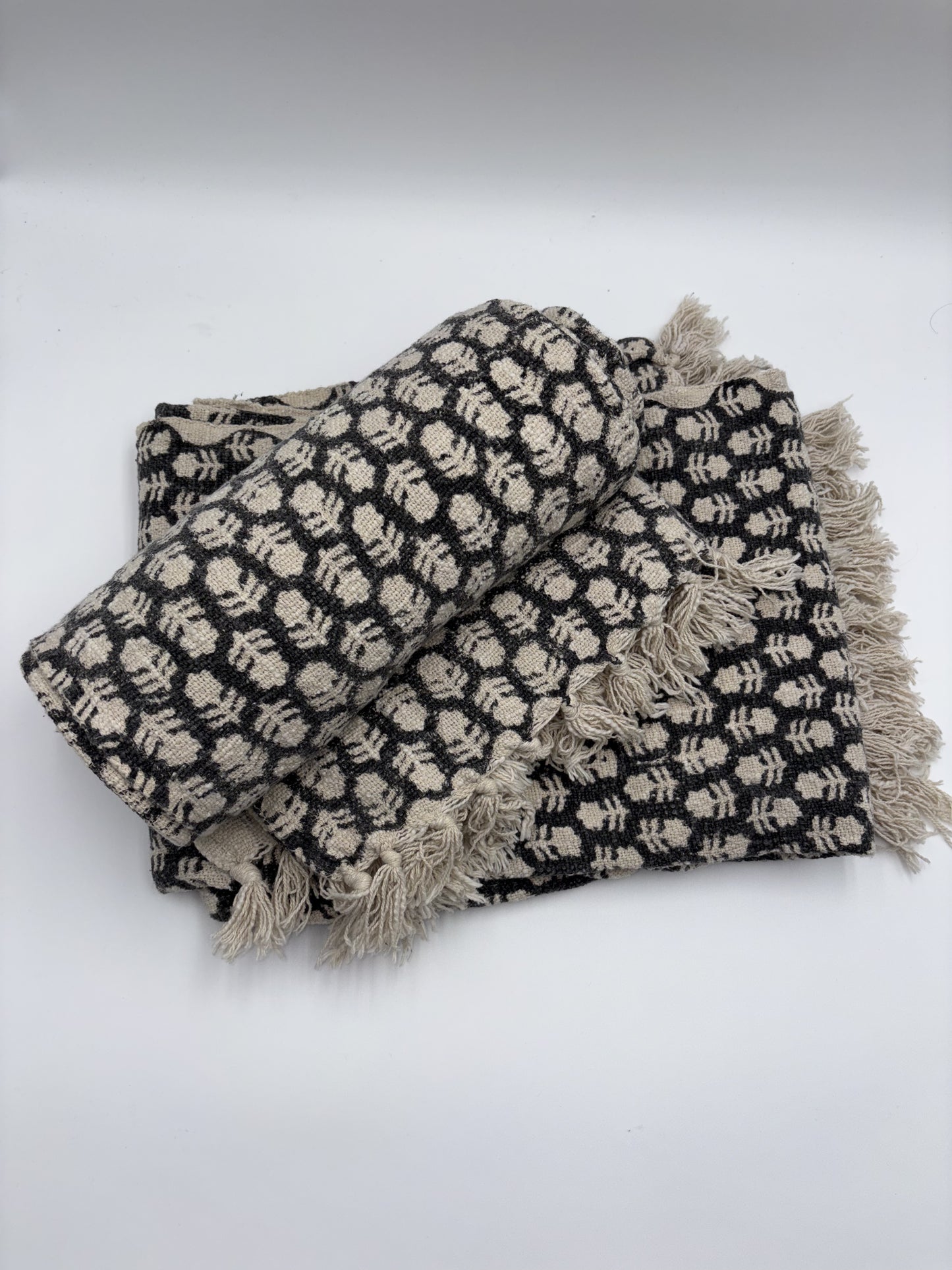 Spring - hand block printed throw