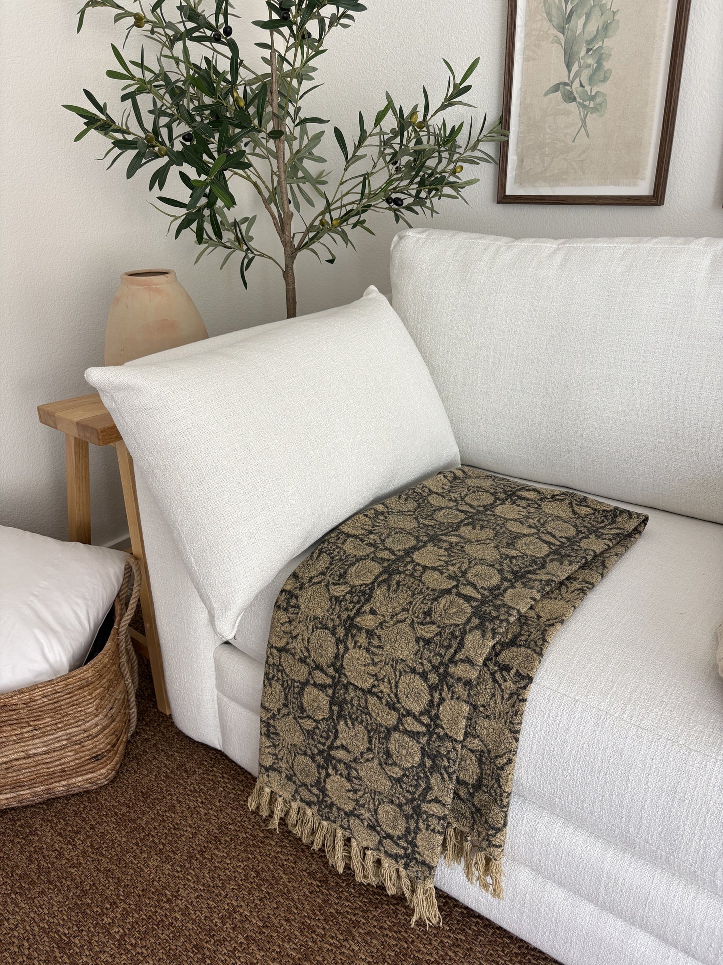 Autumn - hand block printed throw