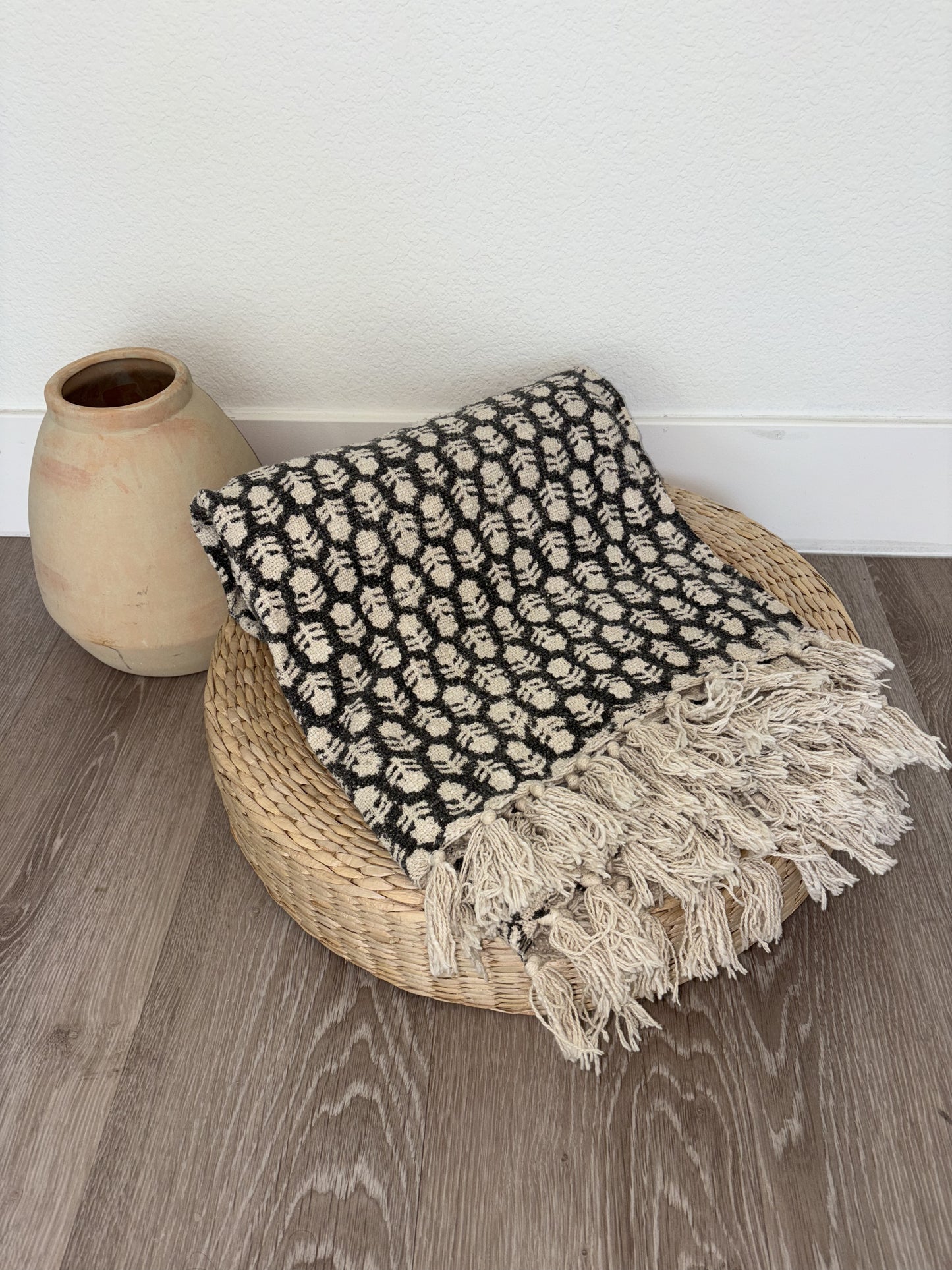 Spring - hand block printed throw