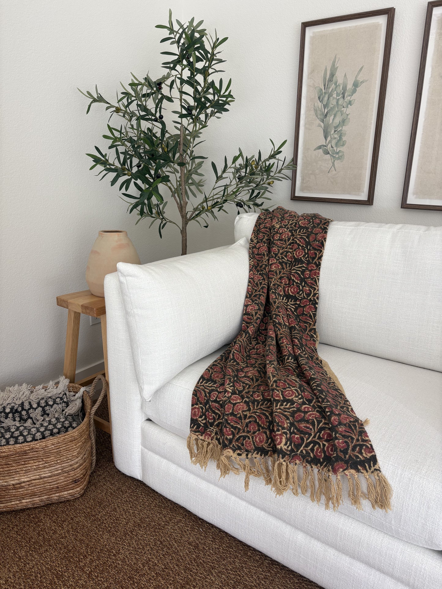 Summer - hand block printed throw