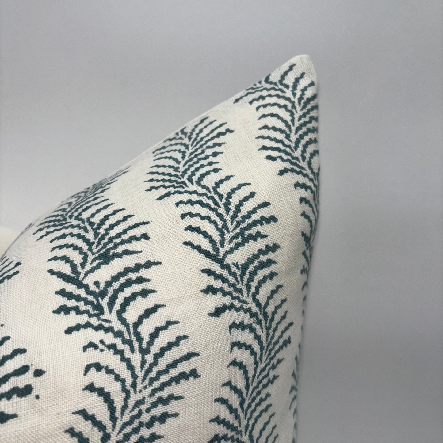 Alia - hand block printed linen pillow cover (blue)