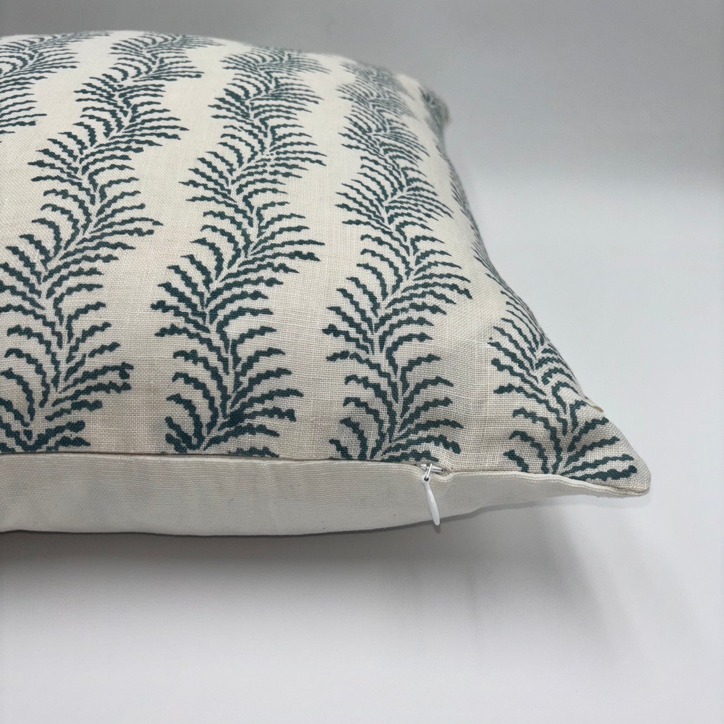 Alia - hand block printed linen pillow cover (blue)