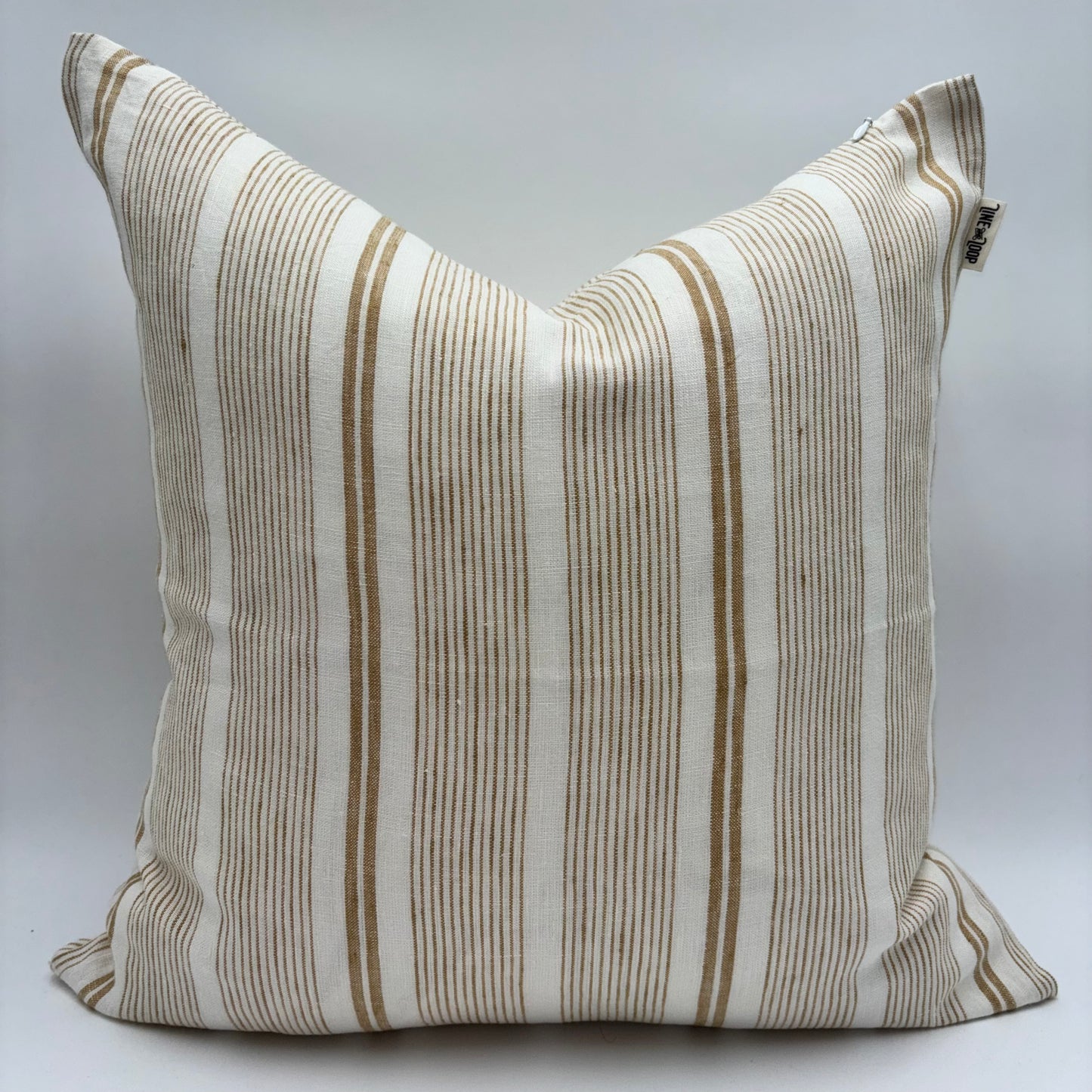Mason - yard dyed striped linen pillow cover (beige)