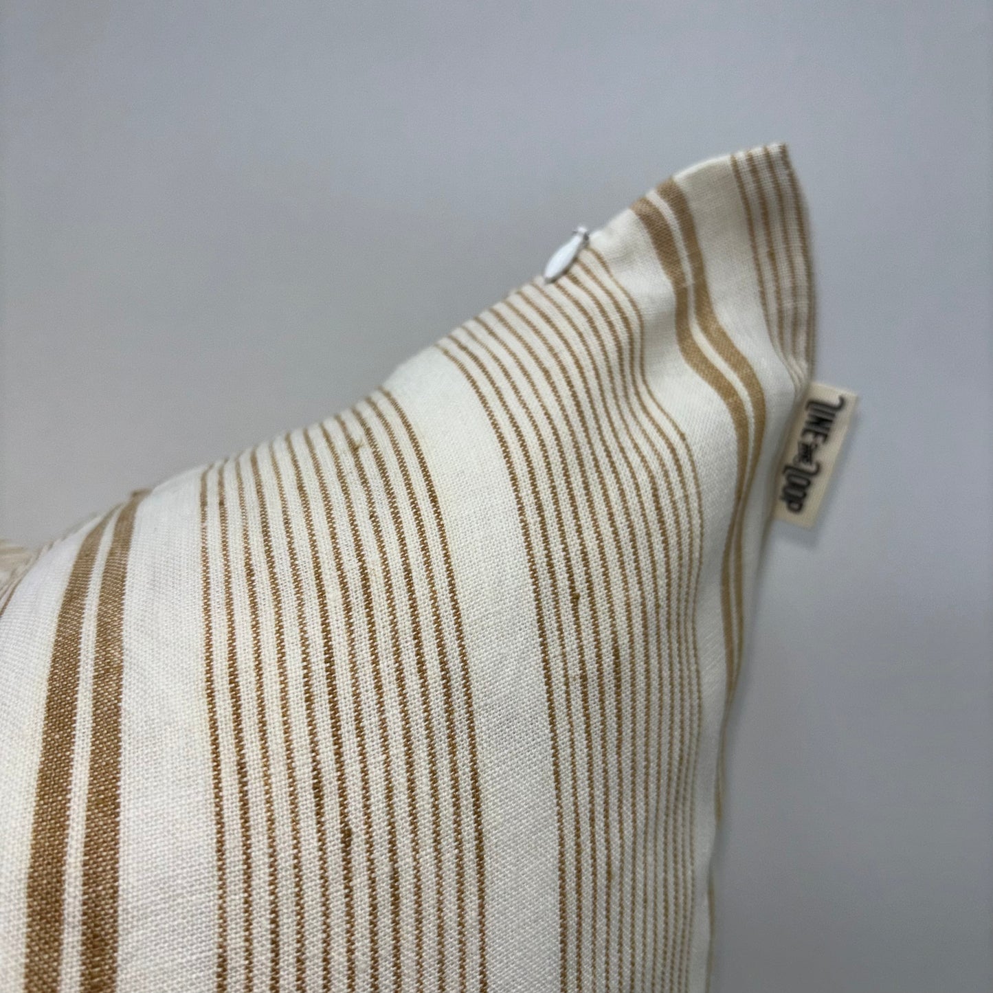 Mason - yard dyed striped linen pillow cover (beige)
