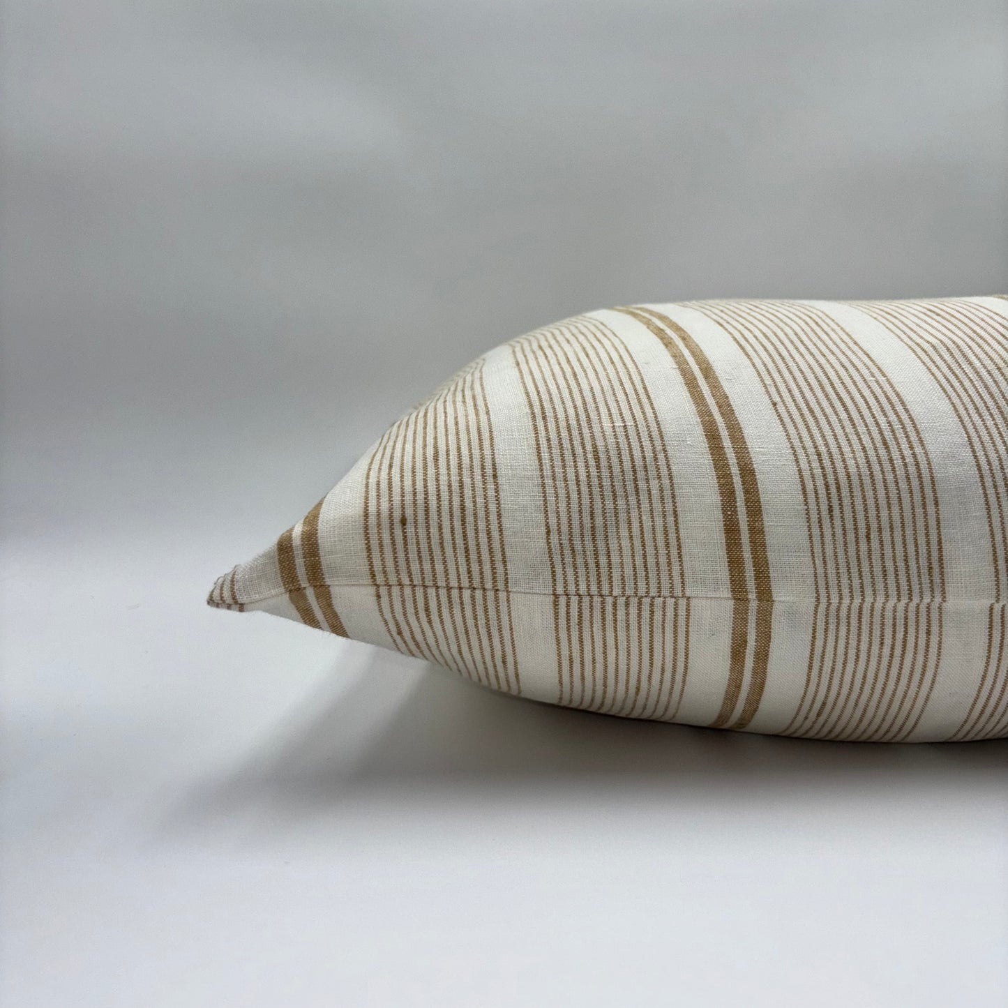 Mason - yard dyed striped linen pillow cover (beige)