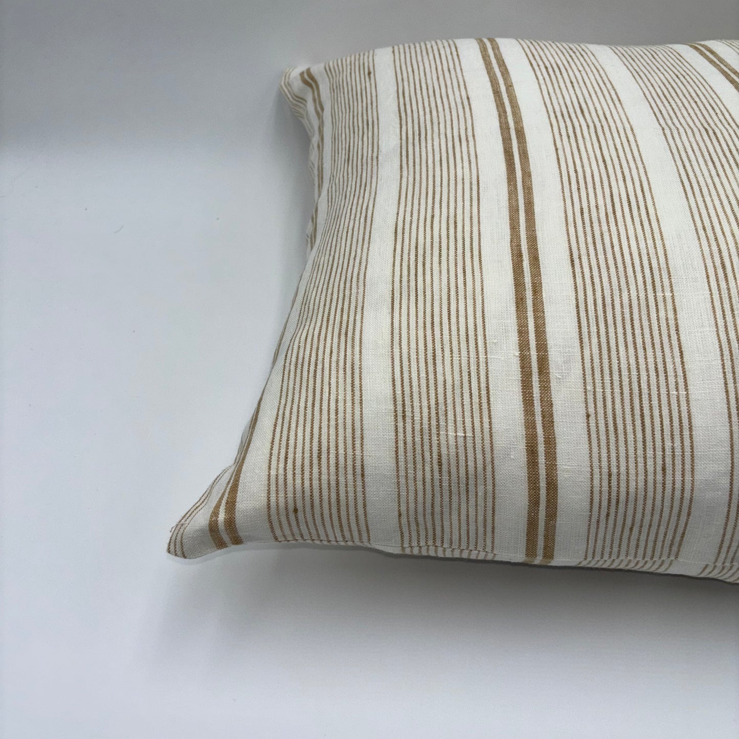 Mason - yard dyed striped linen pillow cover (beige)