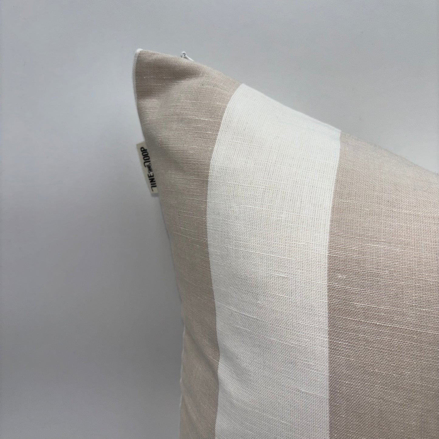 Aurora - yard dyed striped linen pillow cover (beige)