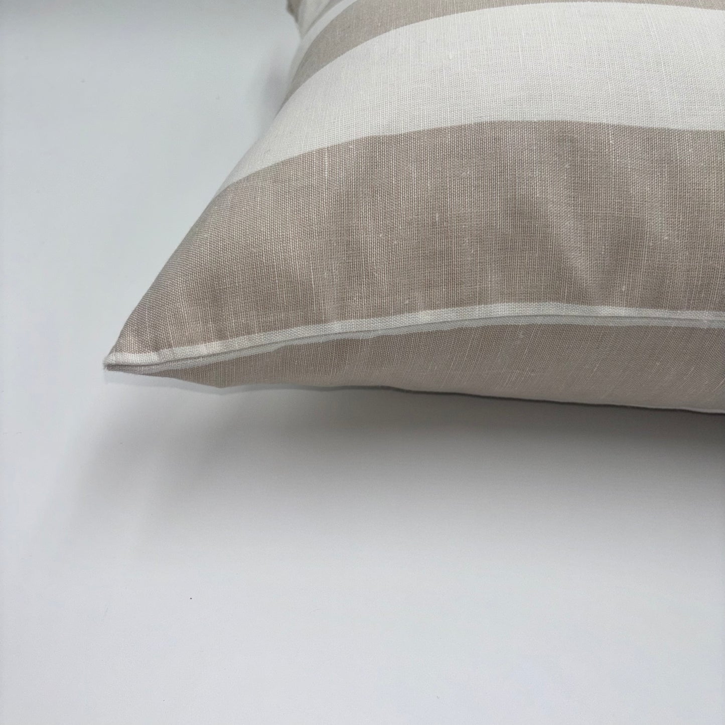 Aurora - yard dyed striped linen pillow cover (beige)