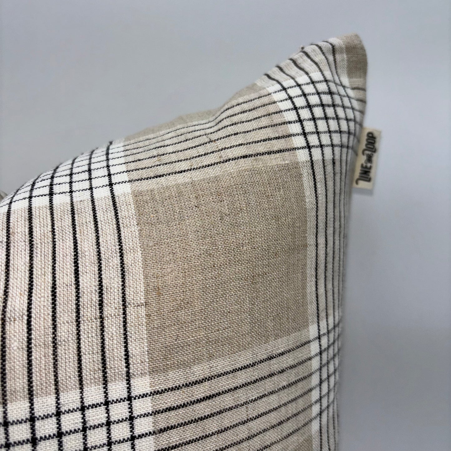 Leah - yarn dyed linen pillow cover (beige)