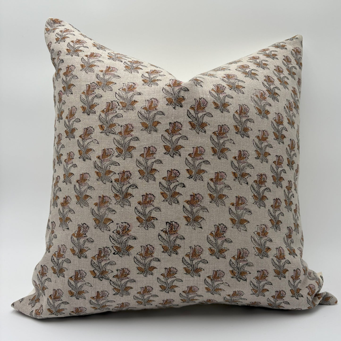 Opa - hand block printed linen pillow cover