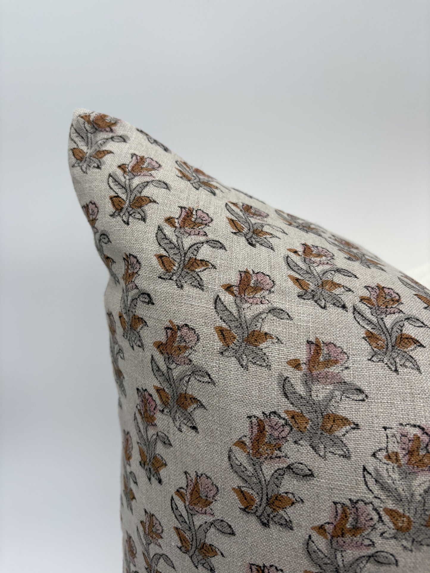 Opa - hand block printed linen pillow cover