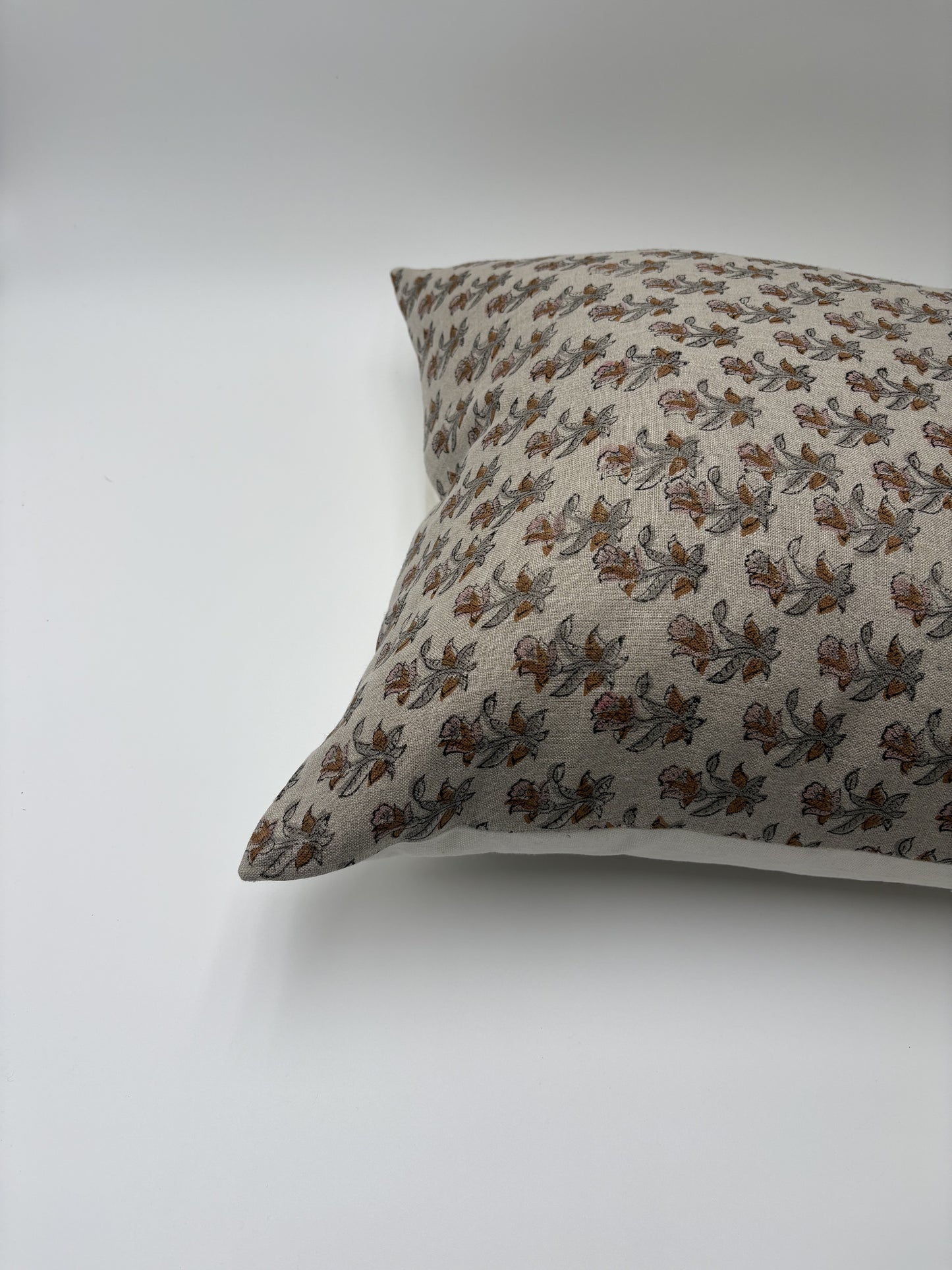Opa - hand block printed linen pillow cover
