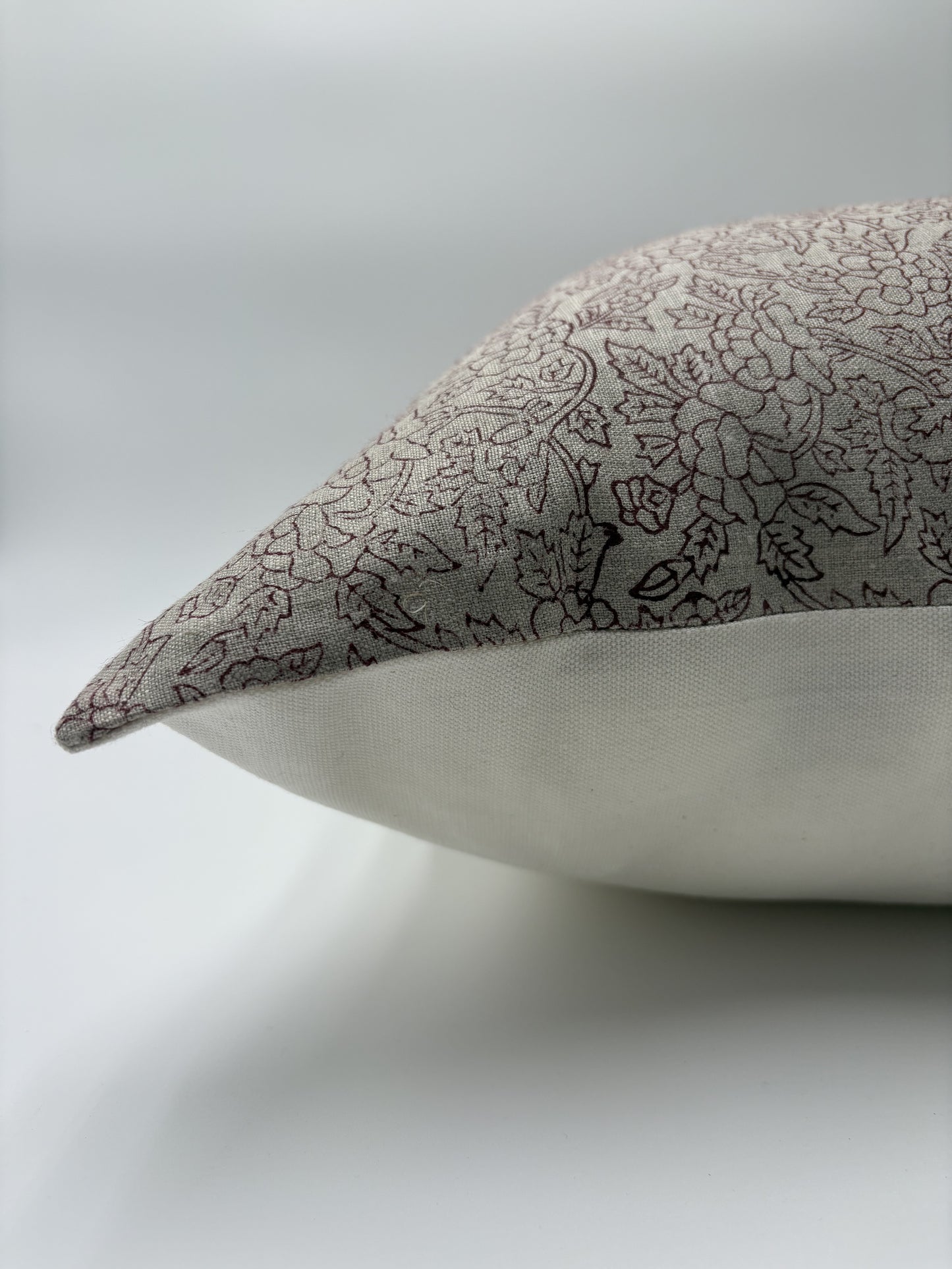 Arya - hand block printed linen pillow cover (red)
