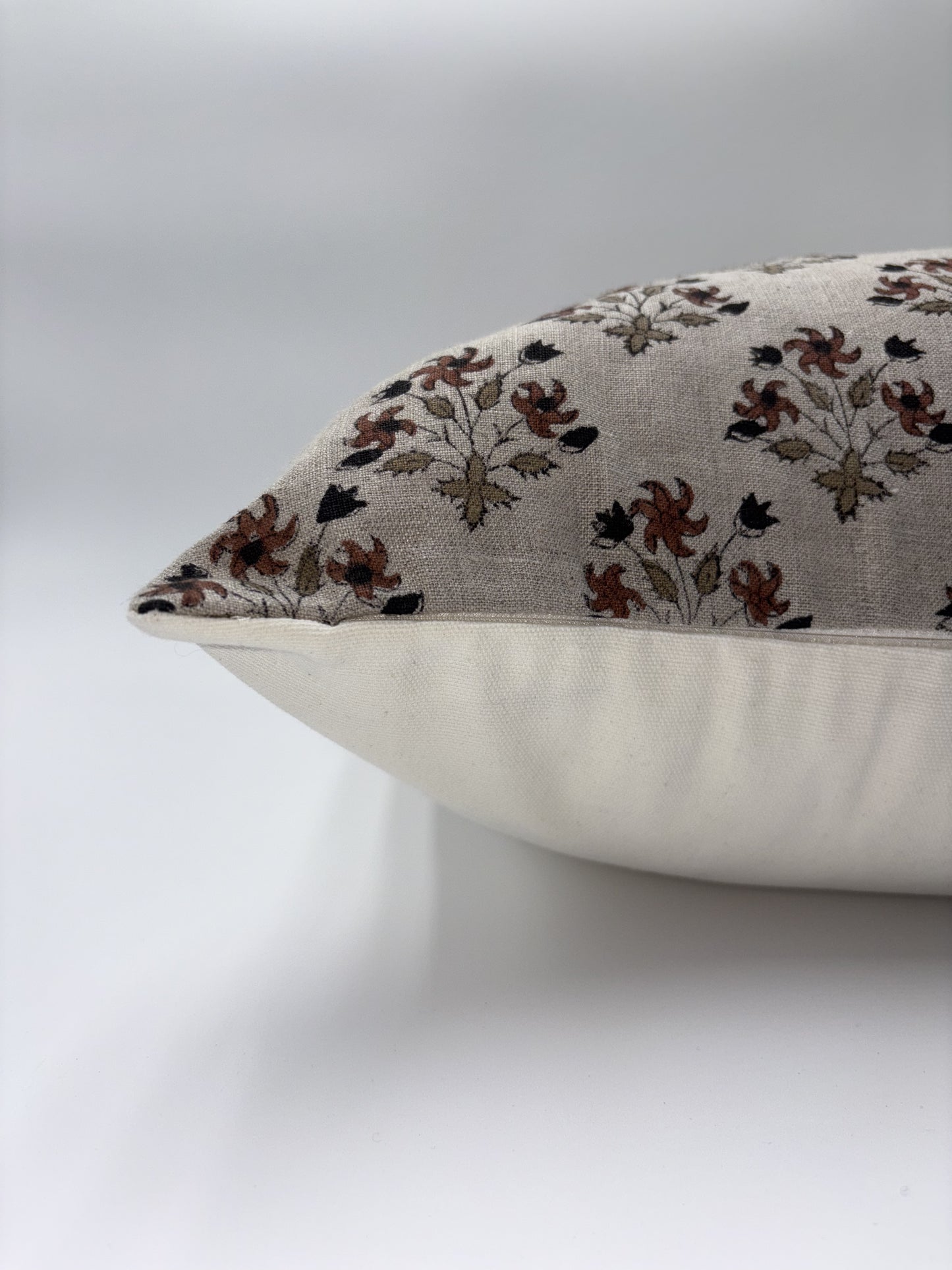 Chenoa - hand block printed linen pillow cover