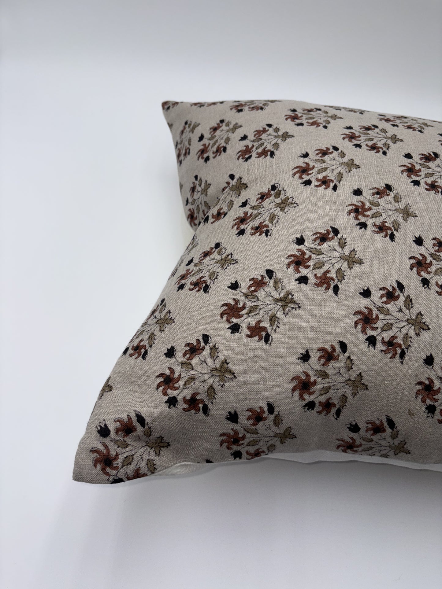 Chenoa - hand block printed linen pillow cover