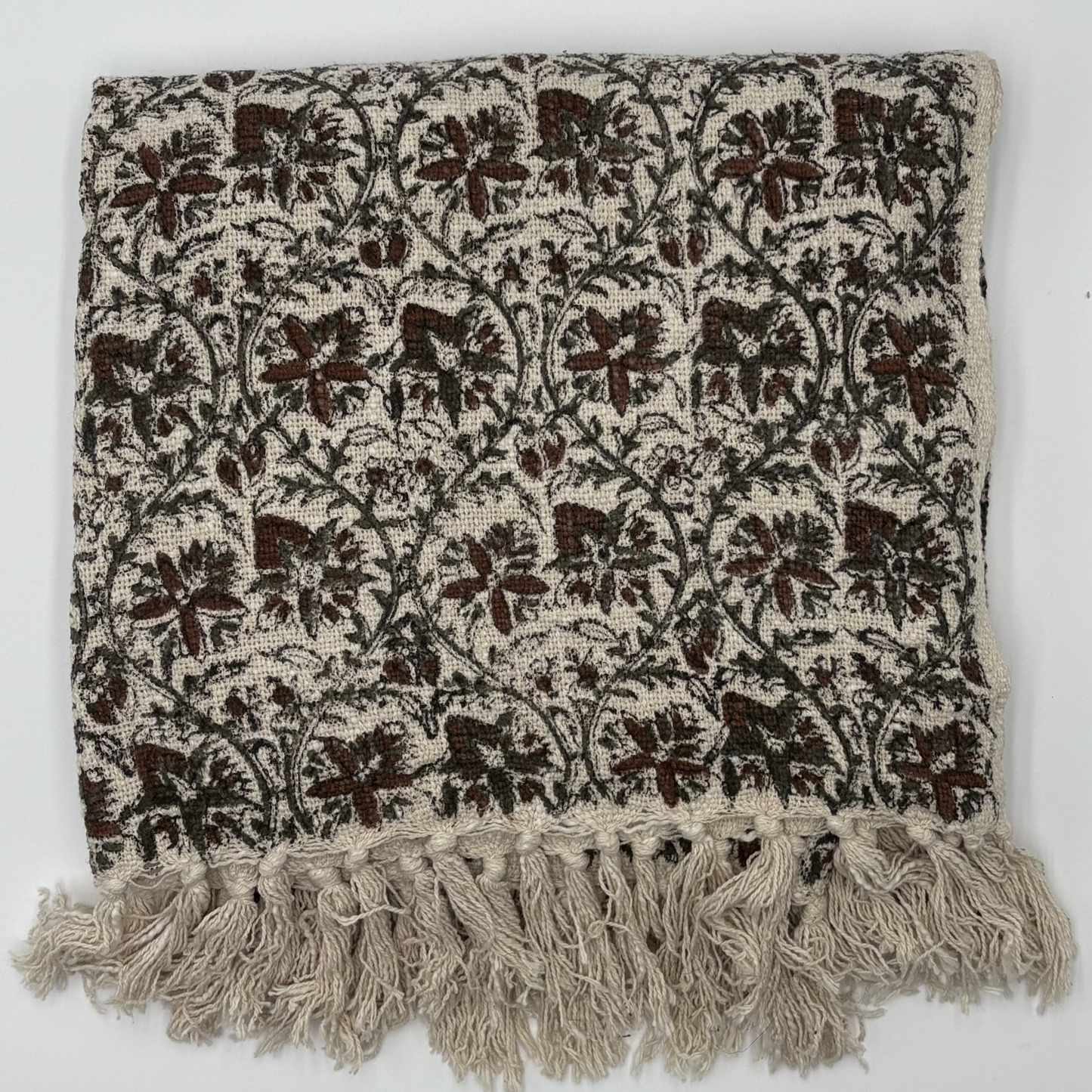 Amara - block print throw blanket