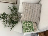 Spring Green - block print throw blanket