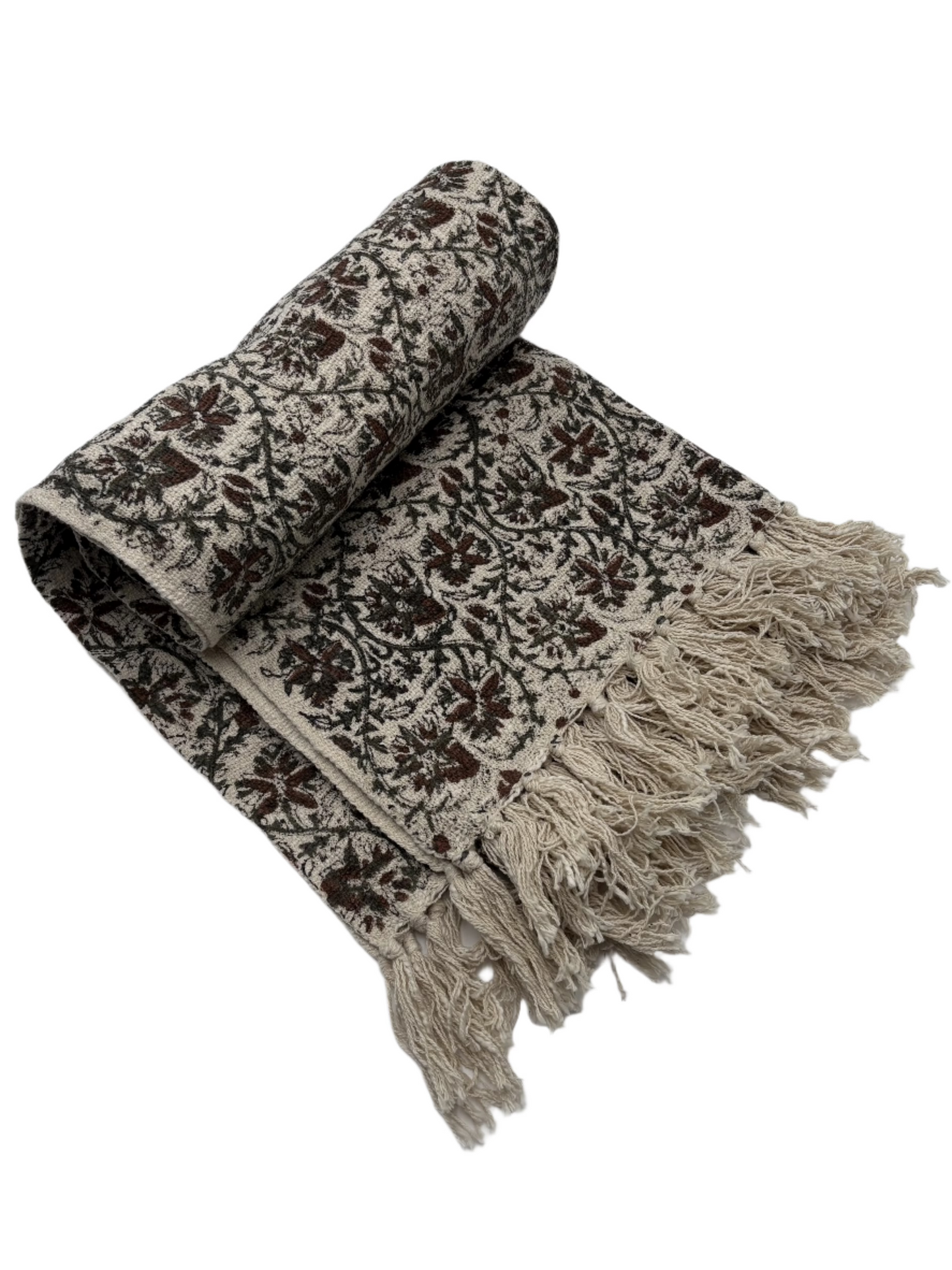 Amara - block print throw blanket