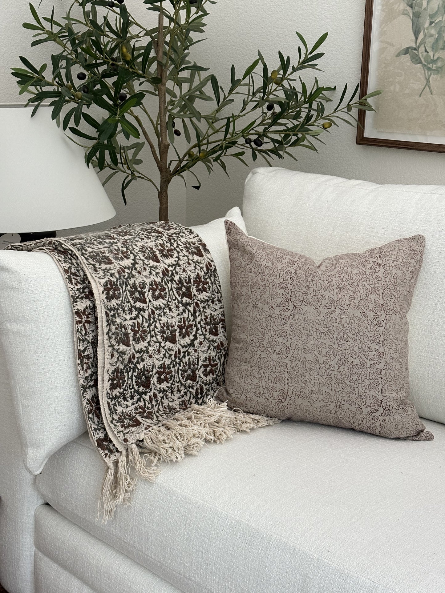 Amara - block print throw blanket