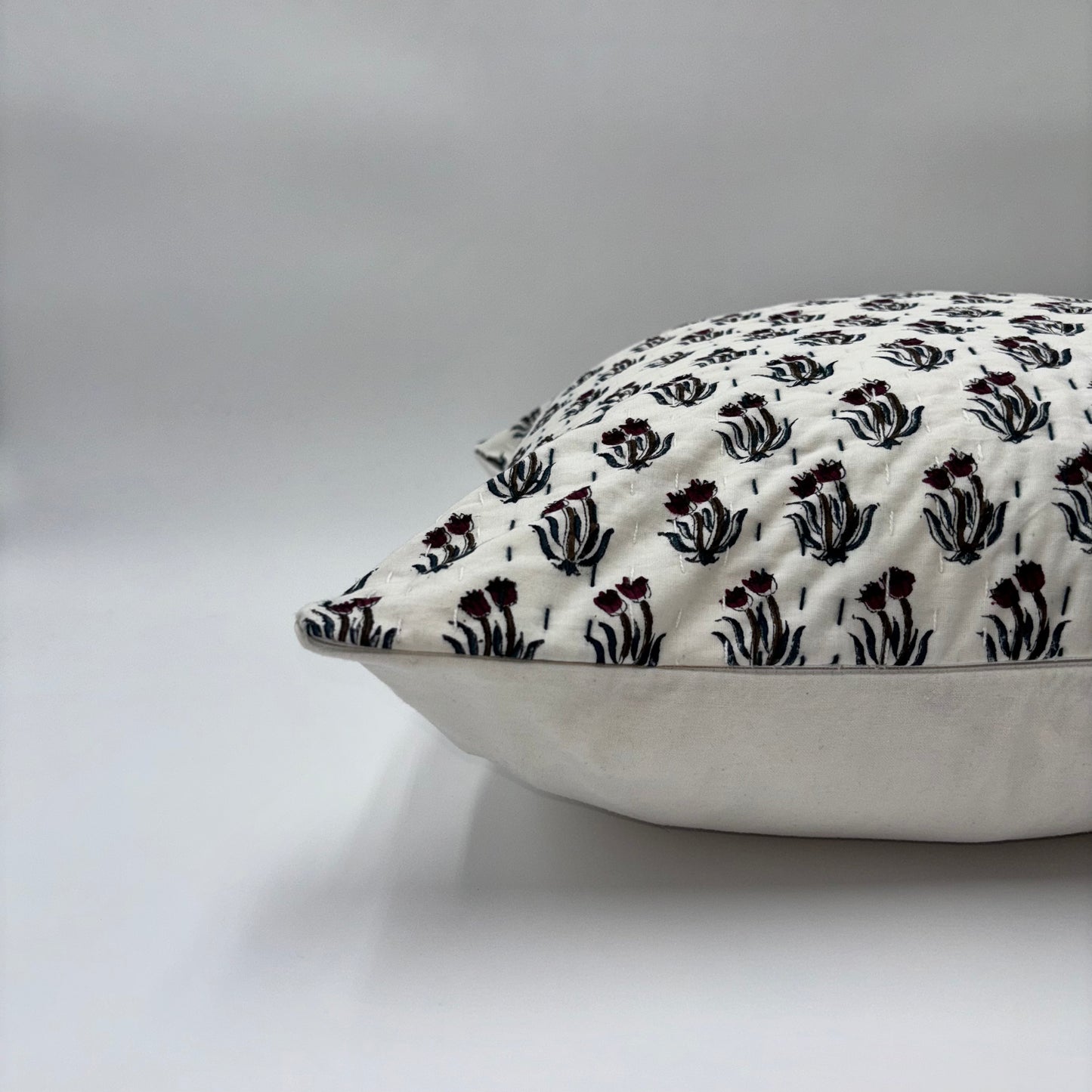 Louise - hand block printed pillow cover (red)