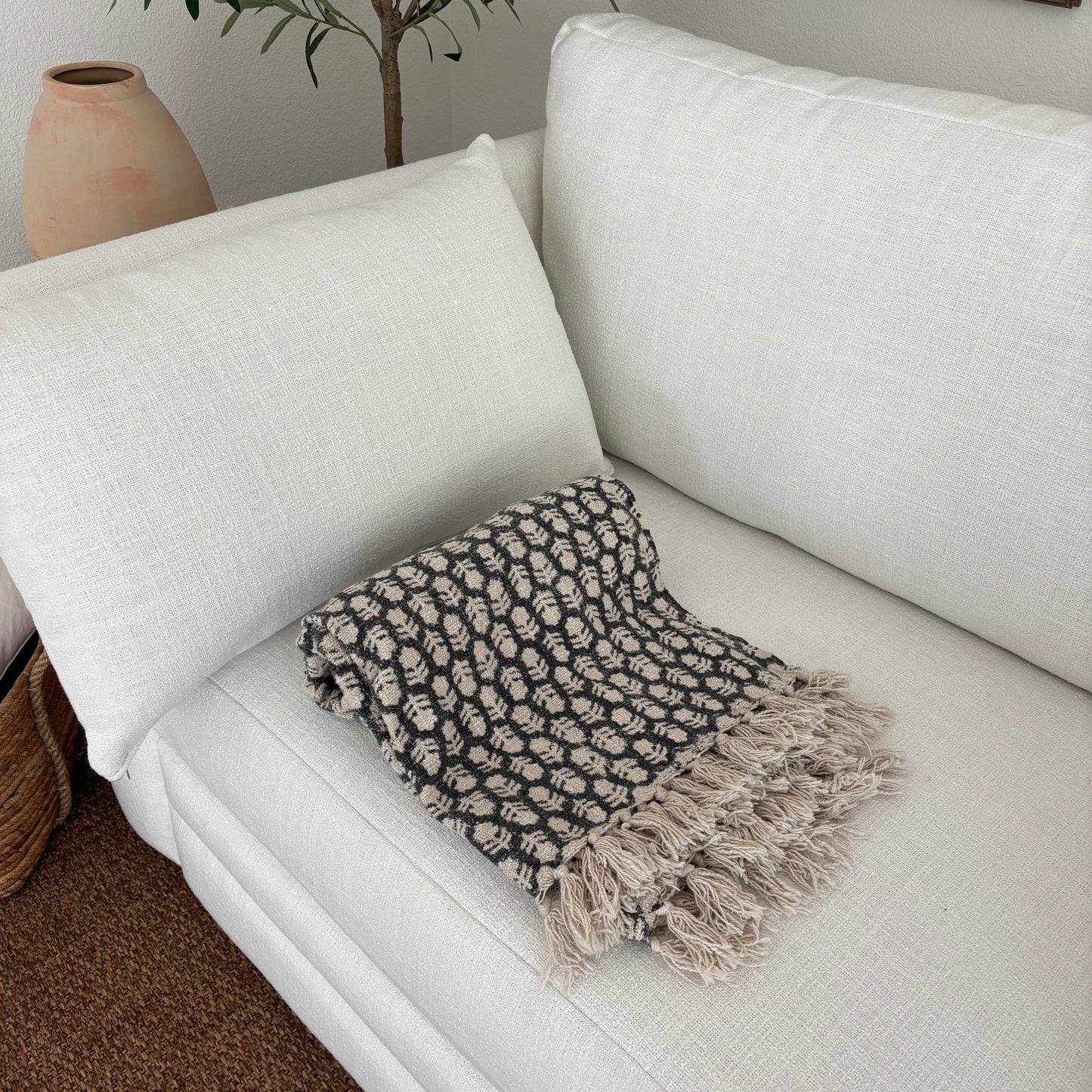 Spring - hand block printed throw