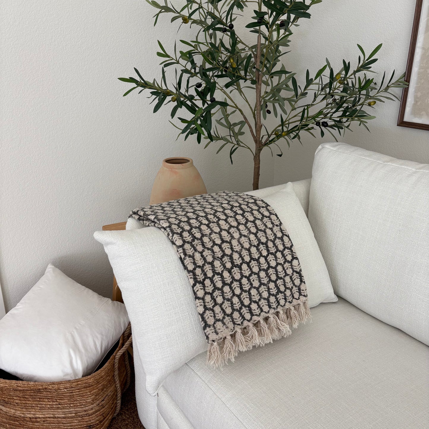 Spring - hand block printed throw