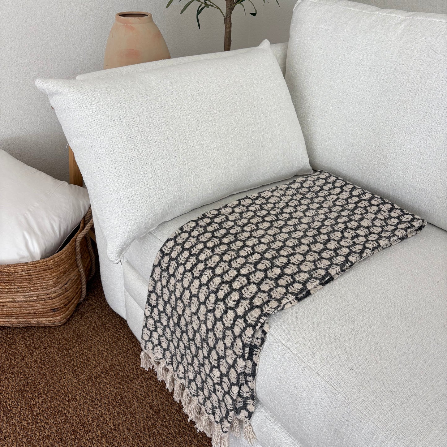 Spring - hand block printed throw