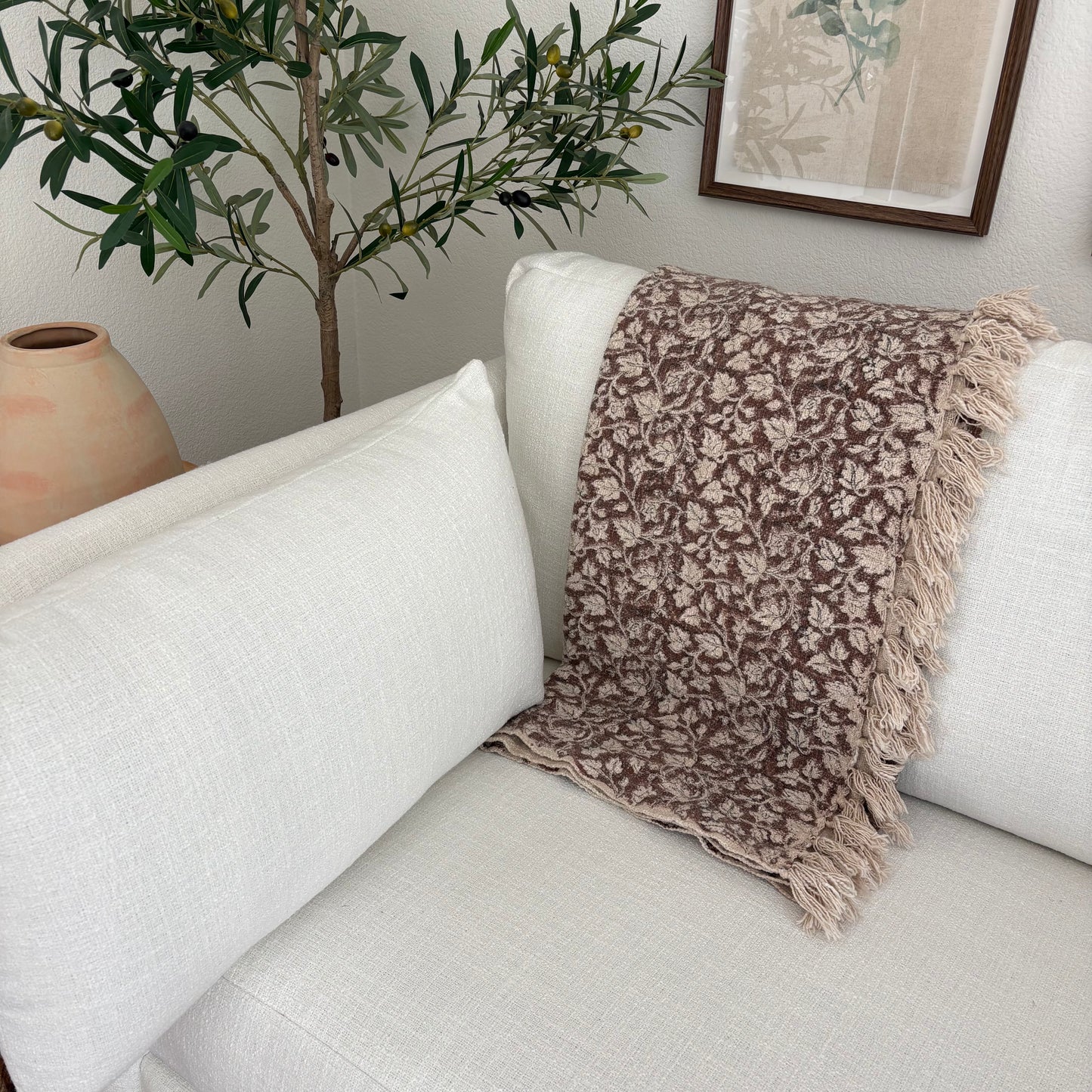 Sandra - hand block printed throw