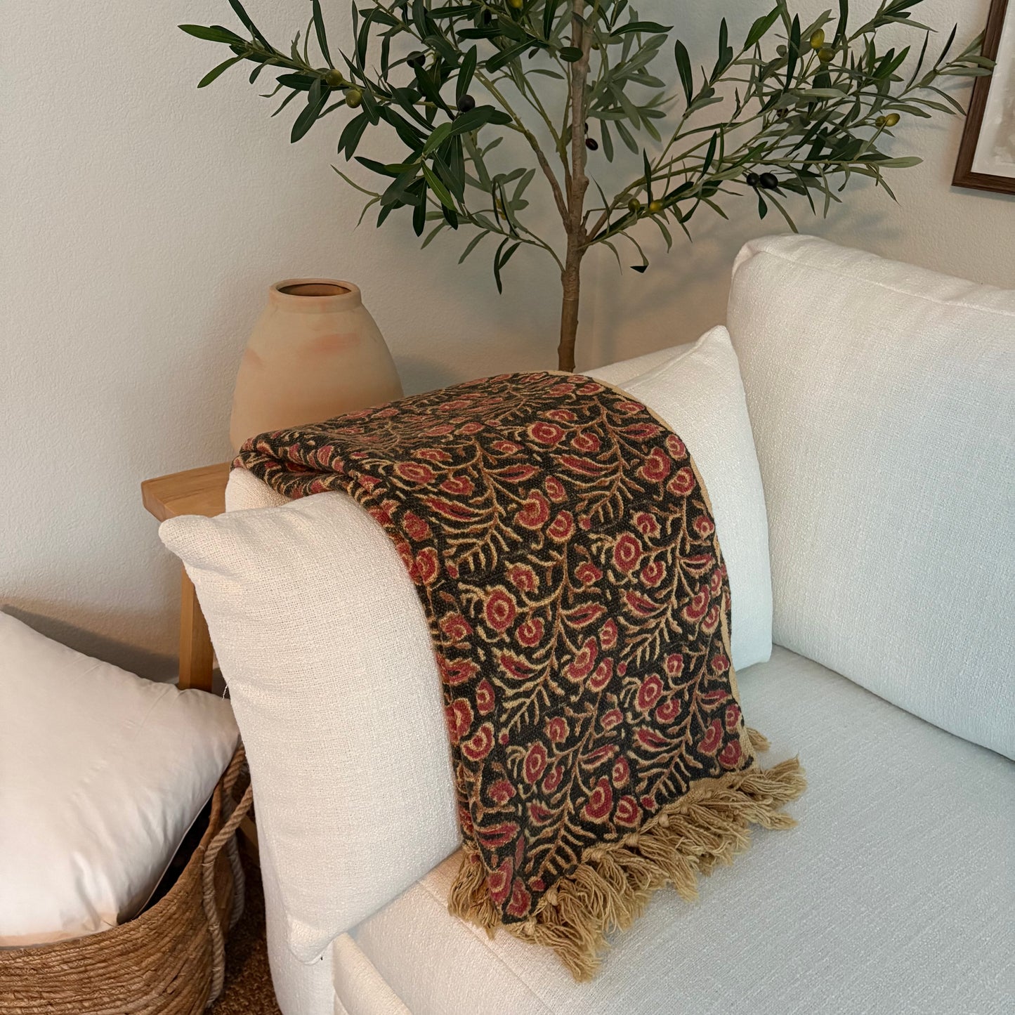 Summer - hand block printed throw