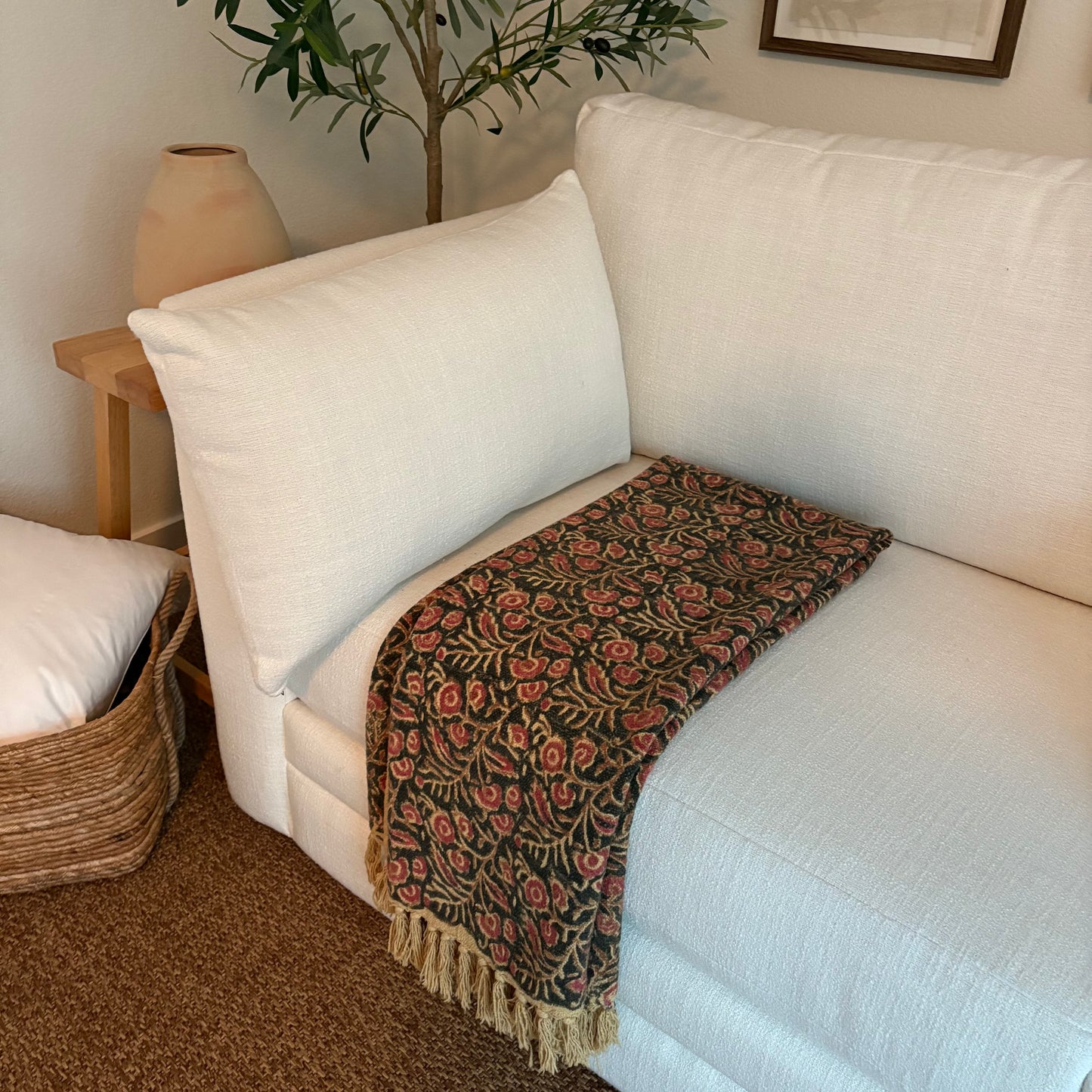 Summer - hand block printed throw