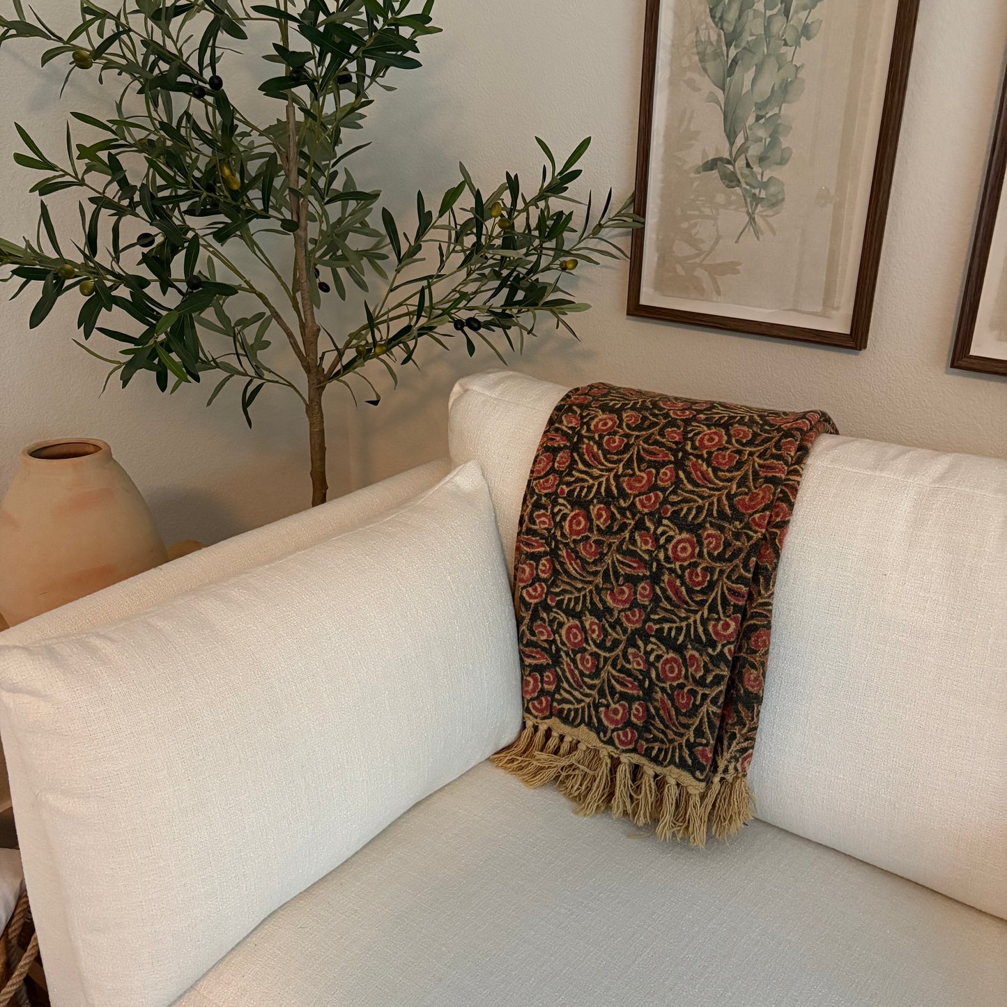 Summer - hand block printed throw