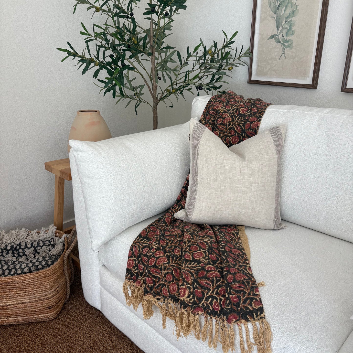Summer - hand block printed throw