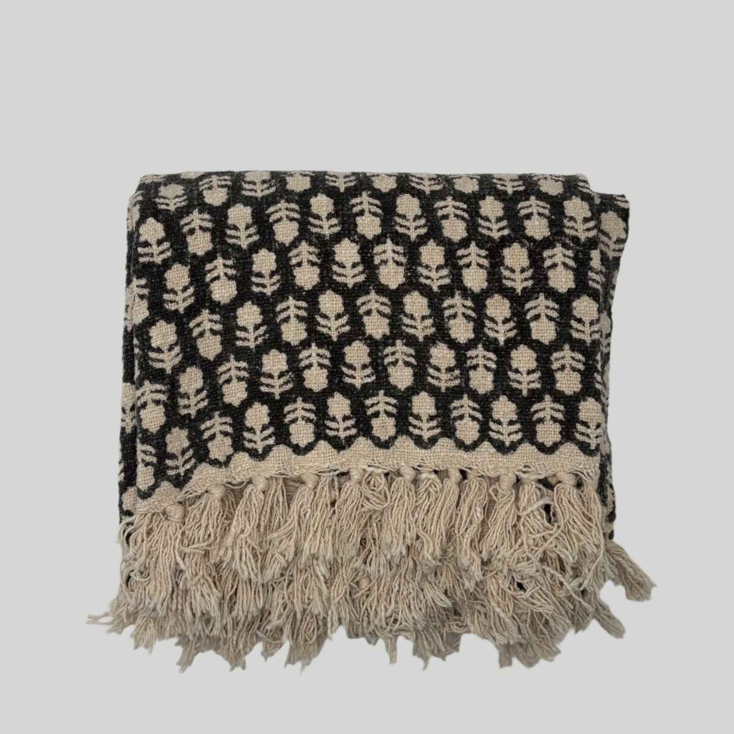 Spring - hand block printed throw