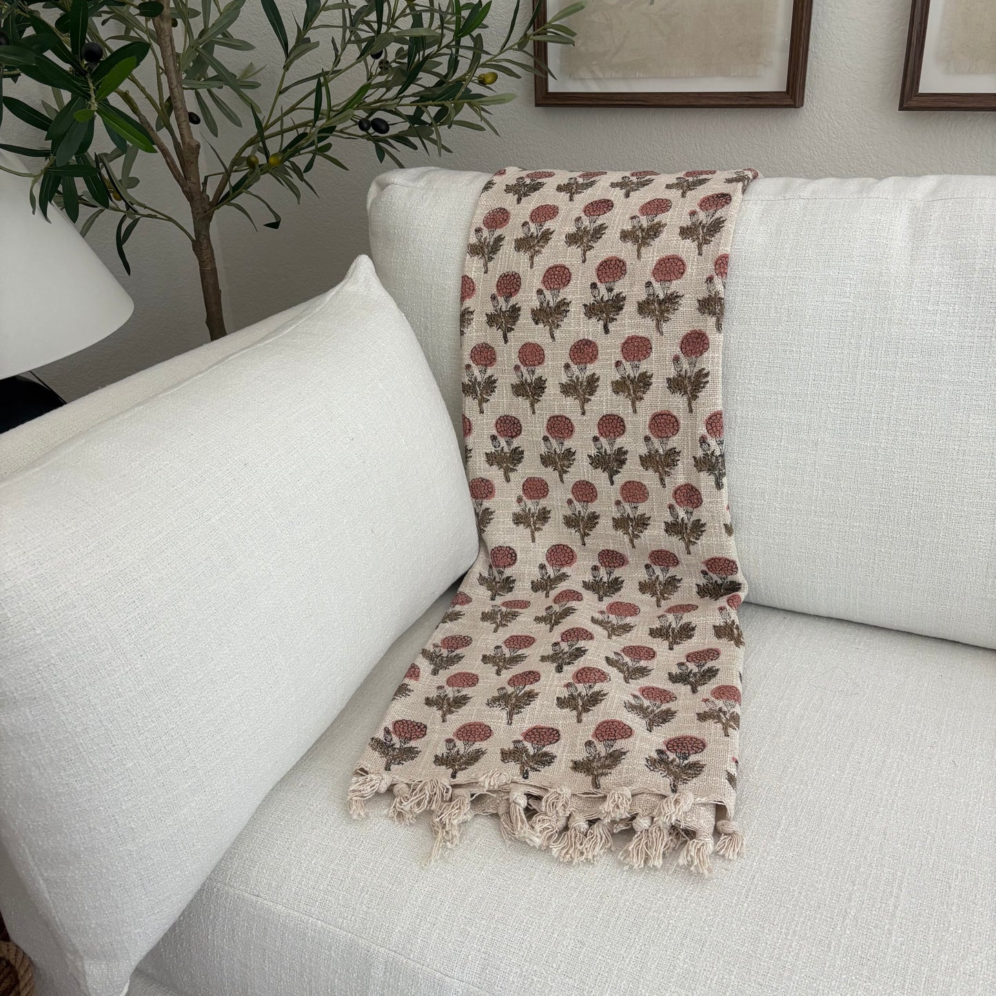 Anya - block print throw blanket