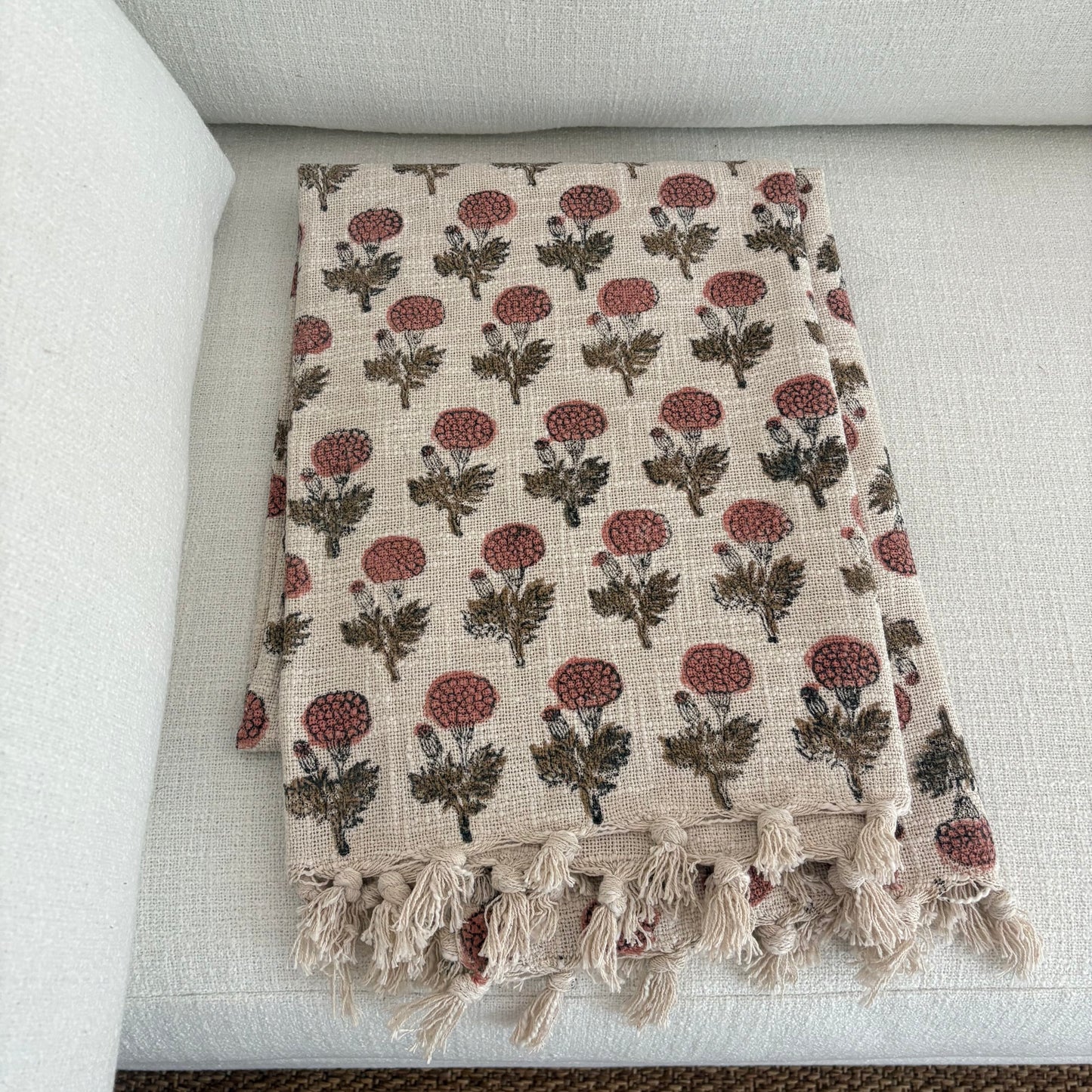 Anya - block print throw blanket