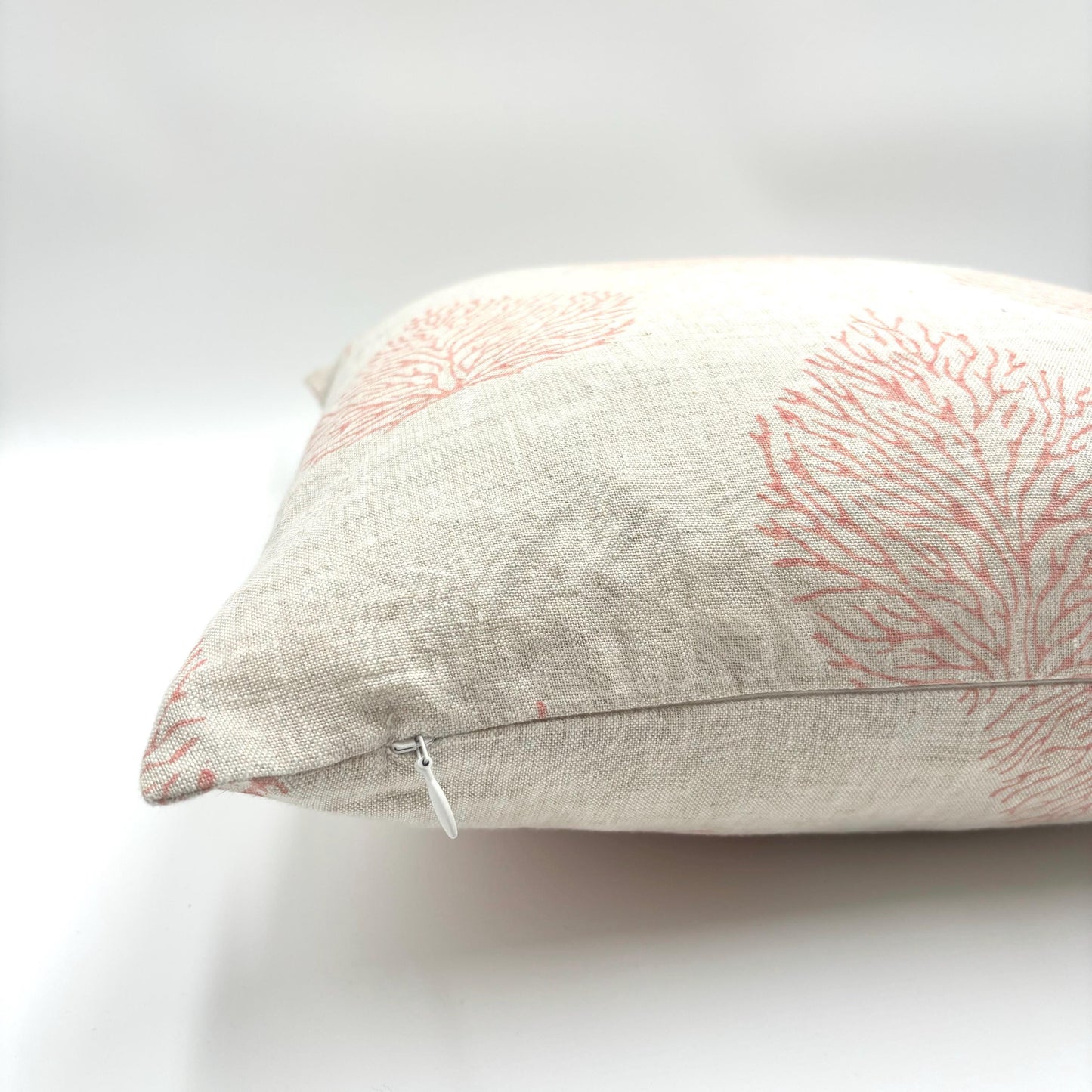 Simone - hand block printed linen pillow cover (pink)