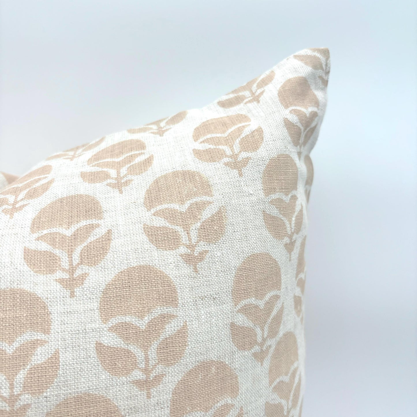 Marie - hand block printed linen pillow cover