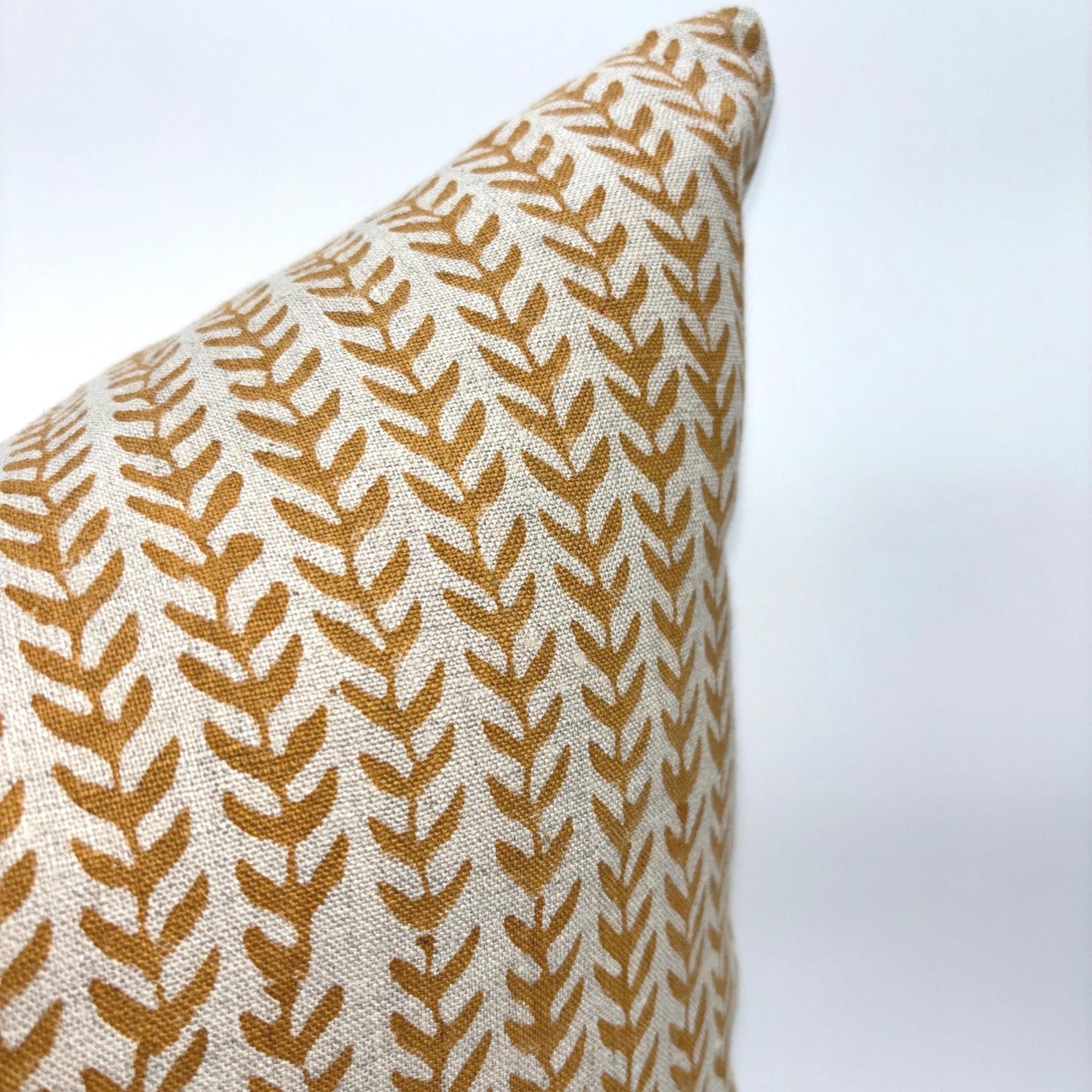 Maya - hand block printed linen pillow cover (rust)