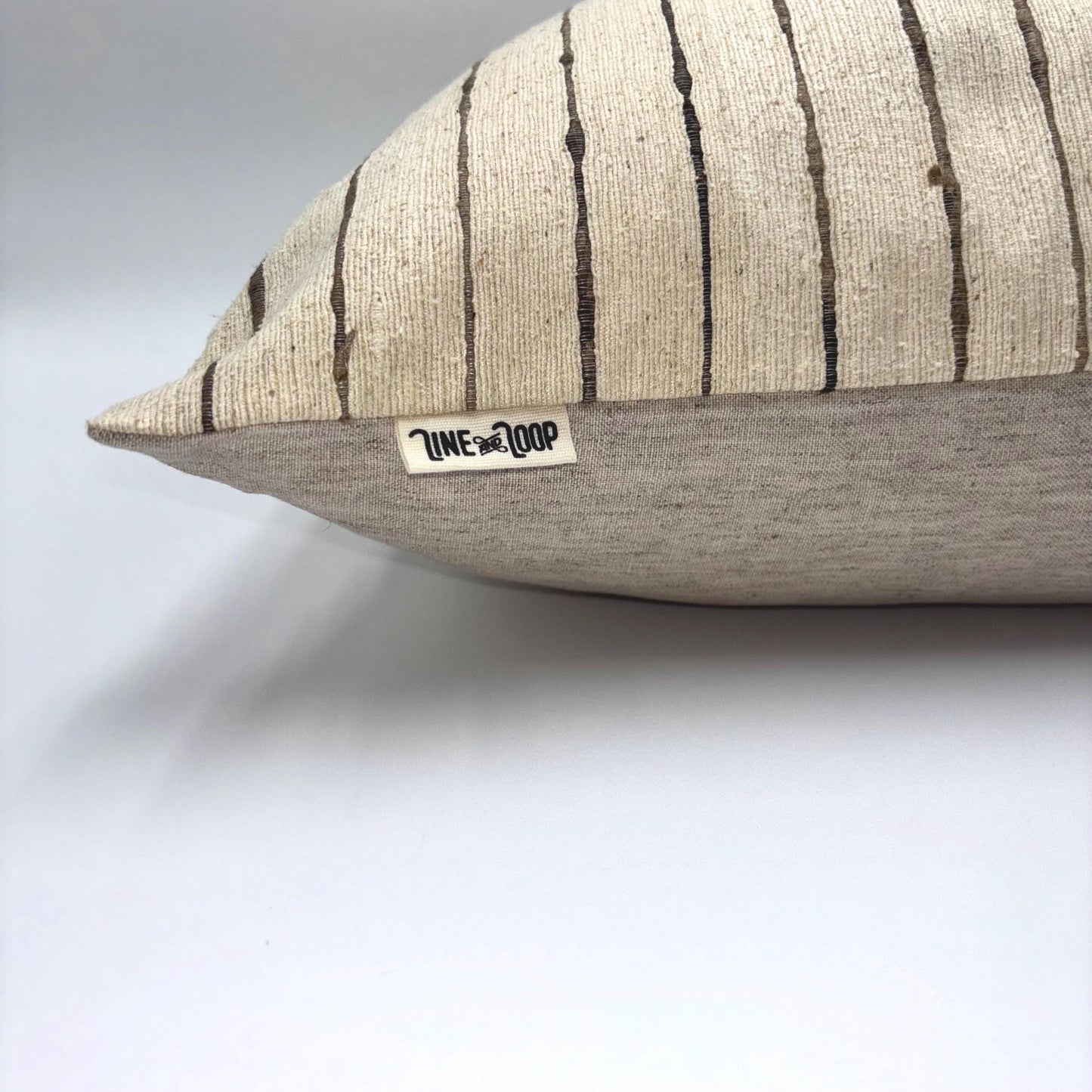 Noah - yarn dyed silk striped pillow cover (beige)