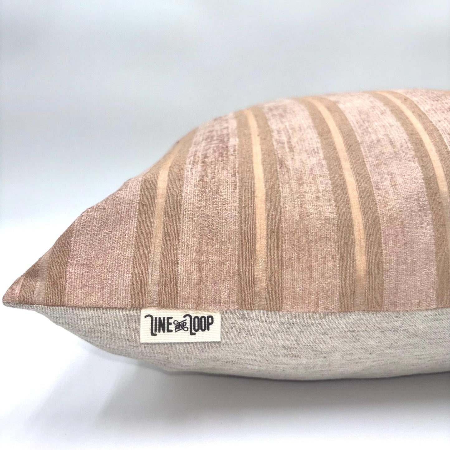 Nora - yarn dyed striped silk pillow cover (pink)