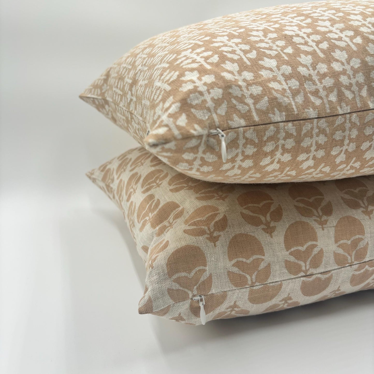 Marie - hand block printed linen pillow cover