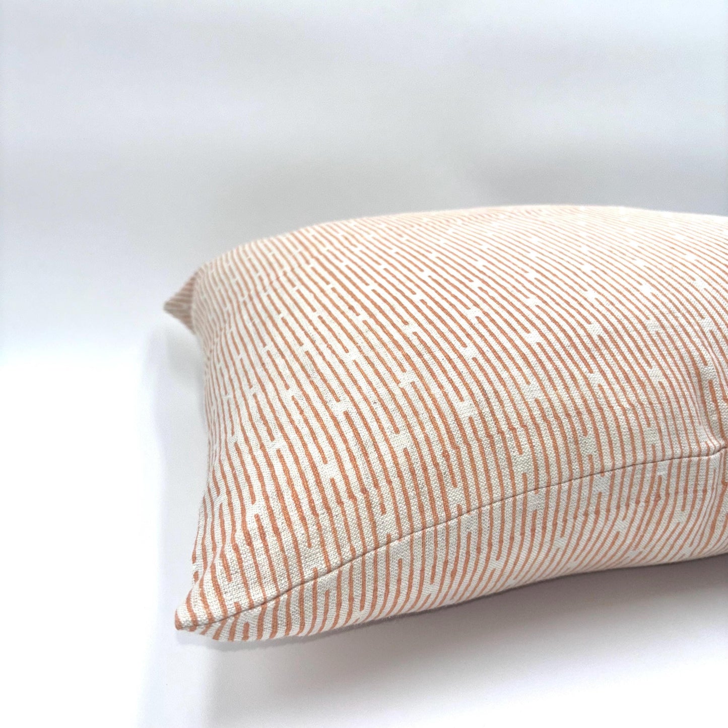 Ike - hand block printed linen pillow cover (peach)