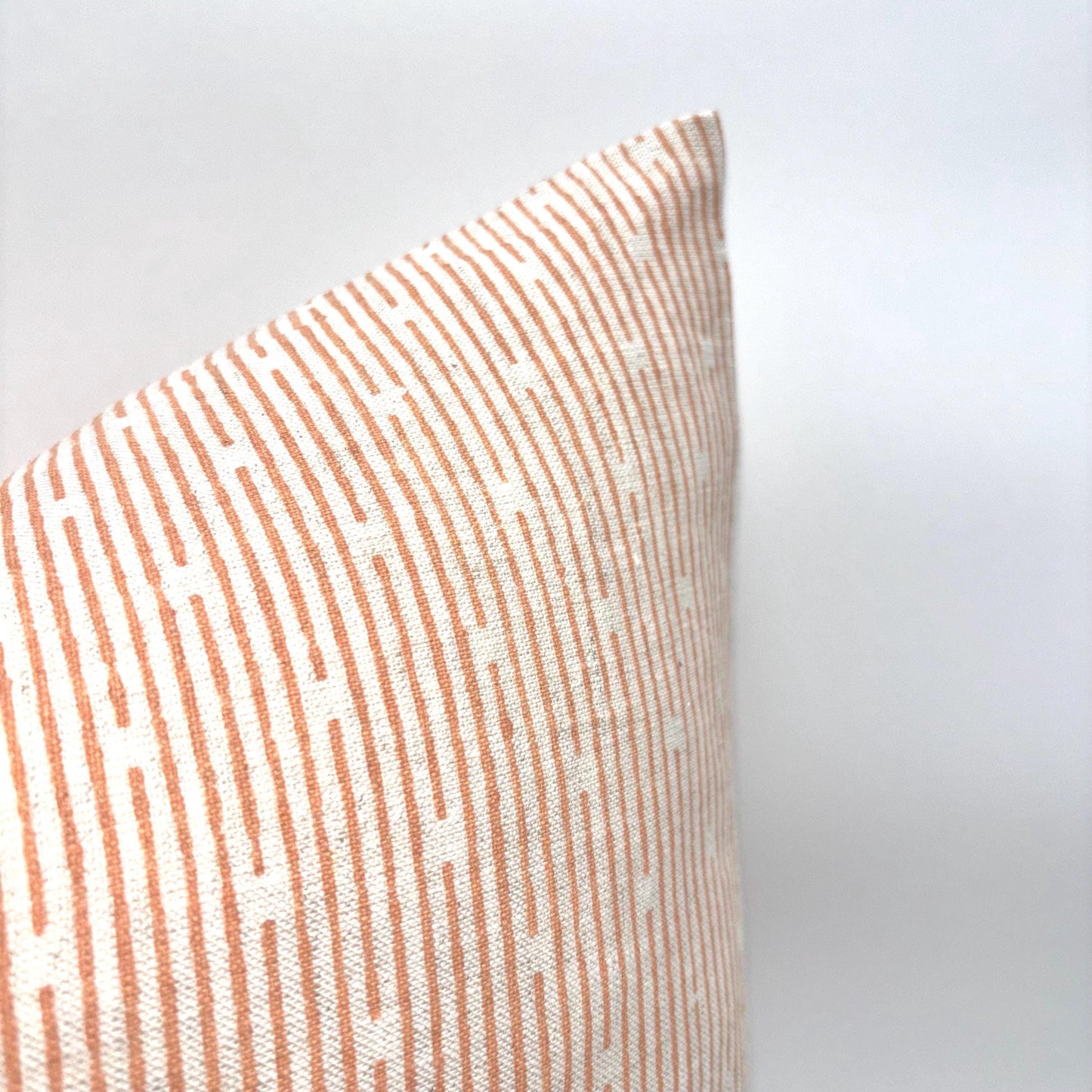 Ike - hand block printed linen pillow cover (peach)