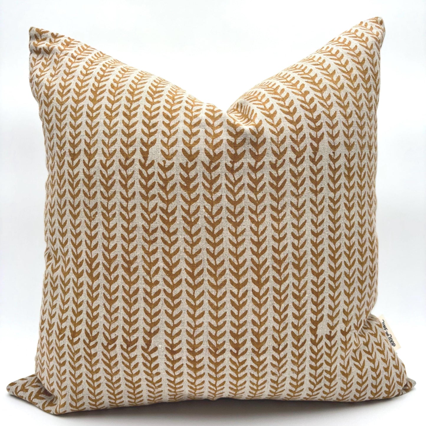 Maya - hand block printed linen pillow cover (rust)