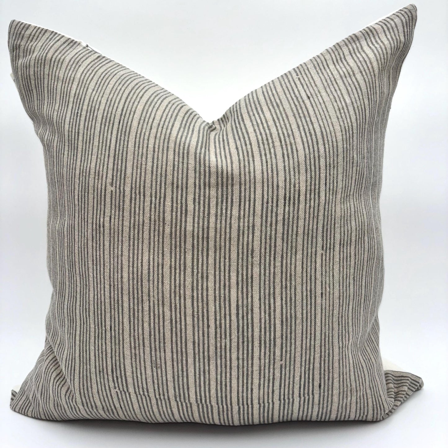 Gabriel - hand block printed linen pillow cover (gray)