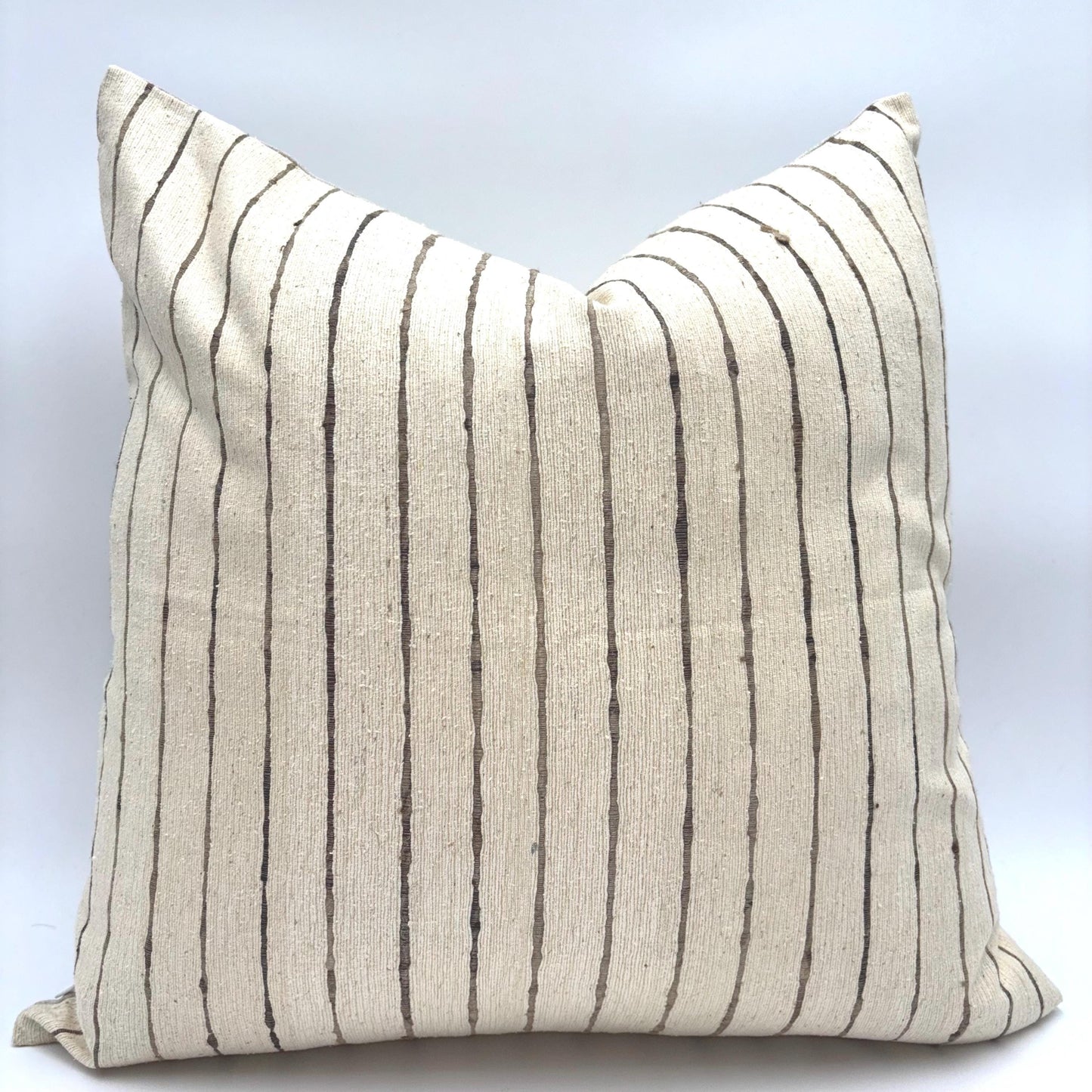 Noah - yarn dyed silk striped pillow cover (beige)