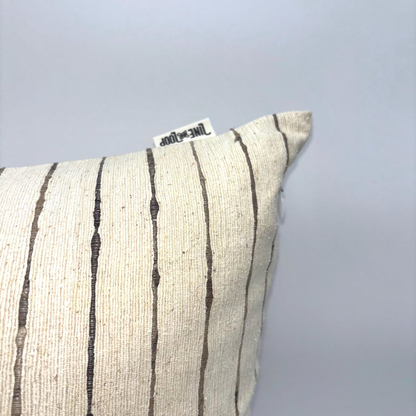 Noah - yarn dyed silk striped pillow cover (beige)