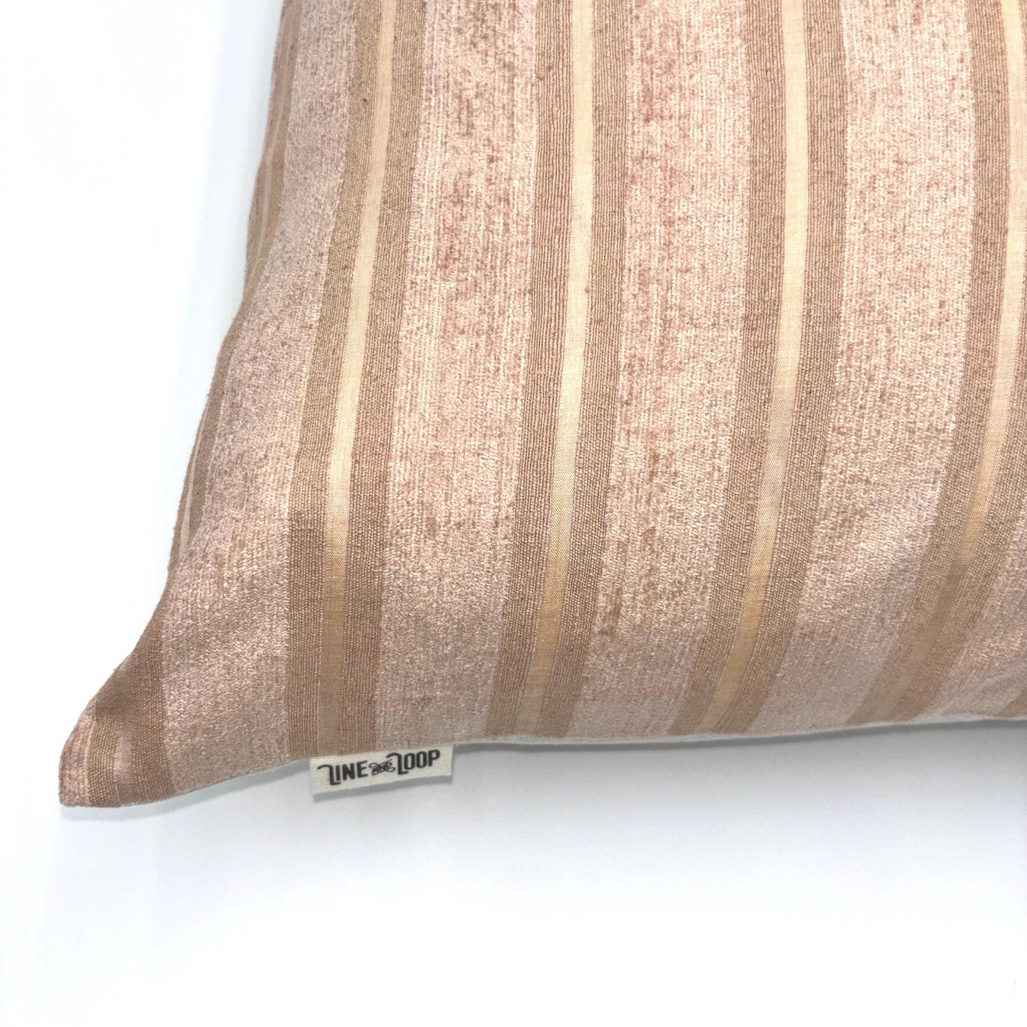 Nora - yarn dyed striped silk pillow cover (pink)