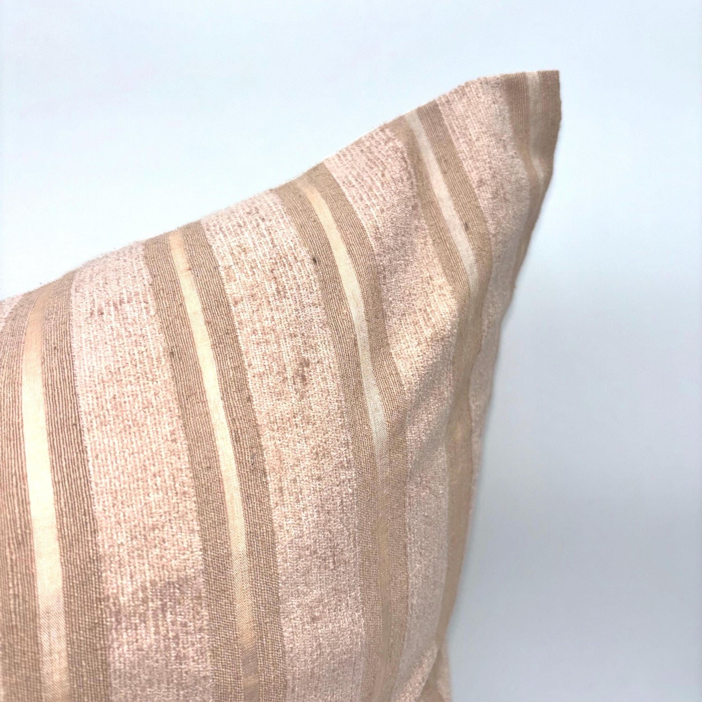 Nora - yarn dyed striped silk pillow cover (pink)